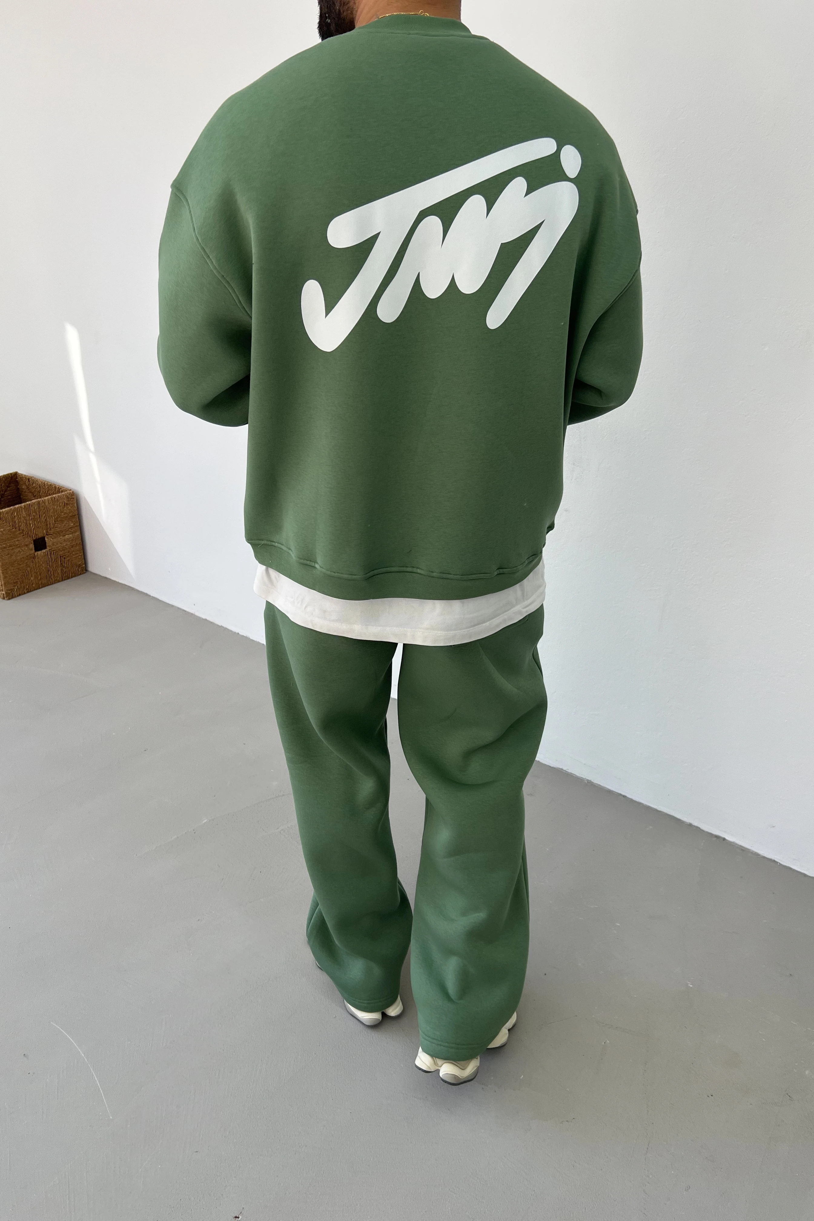 Jcy Baskılı Basic Oversize Sweatshirt 26K100 - Yeşil