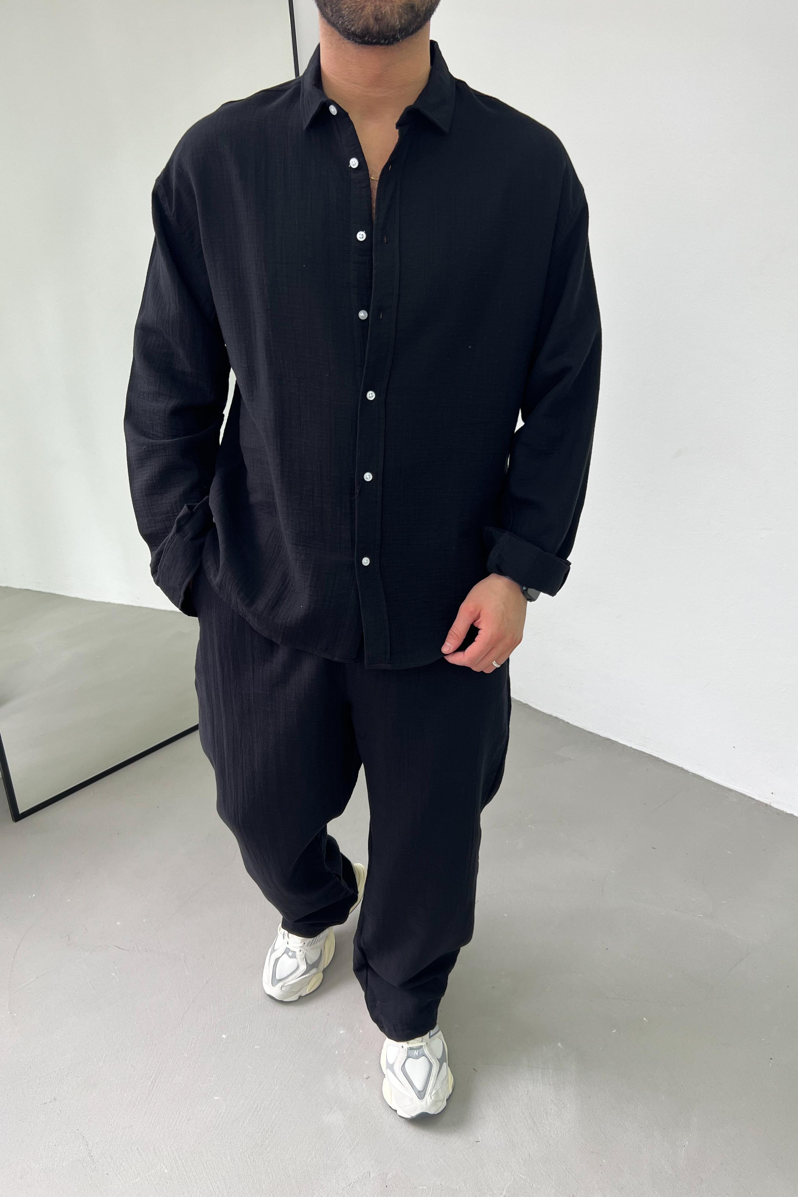 Müslin Kumaş Oversize Gömlek 25002