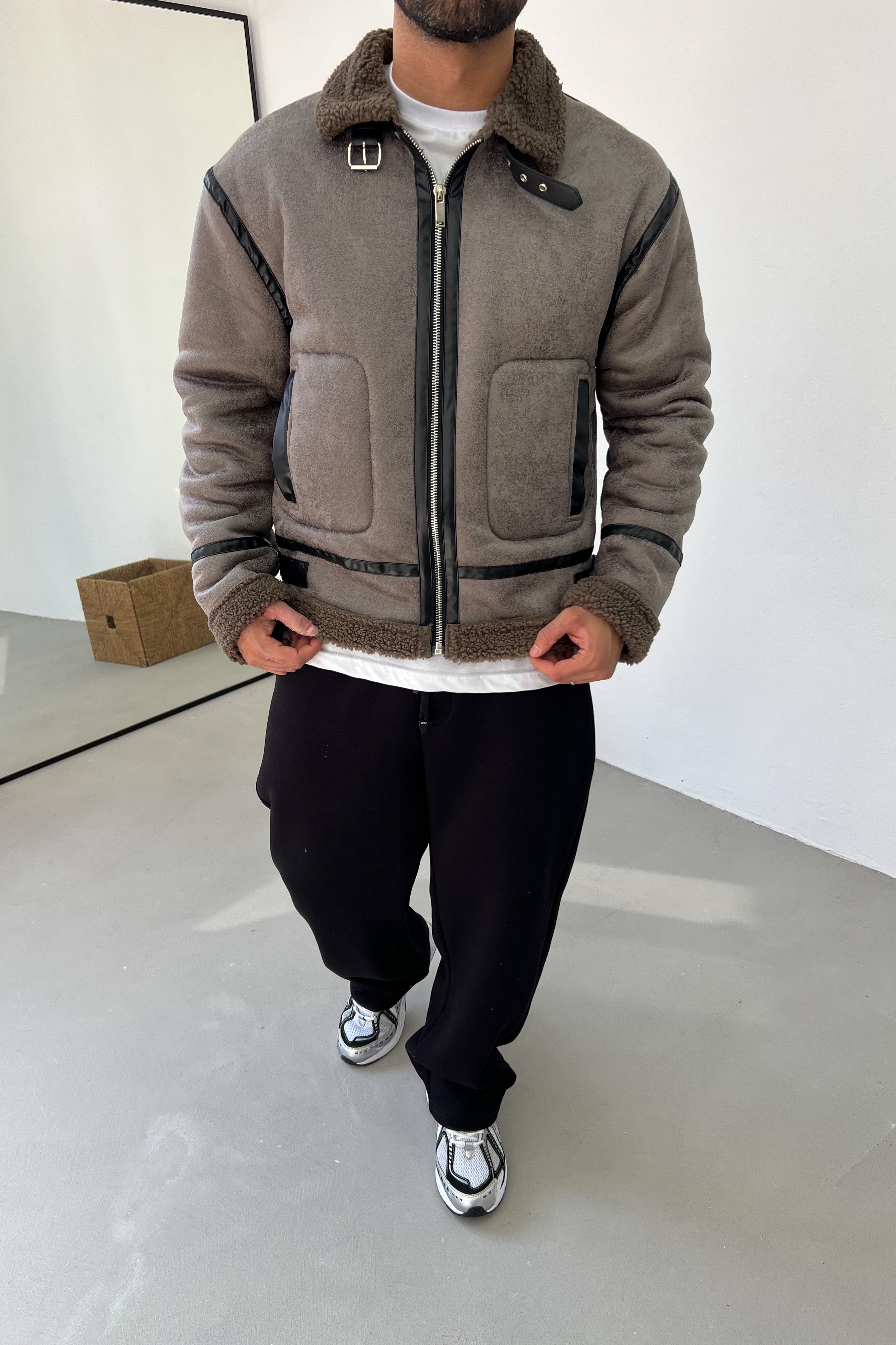 Kürklü Deri Mont 2343 - Mürdüm