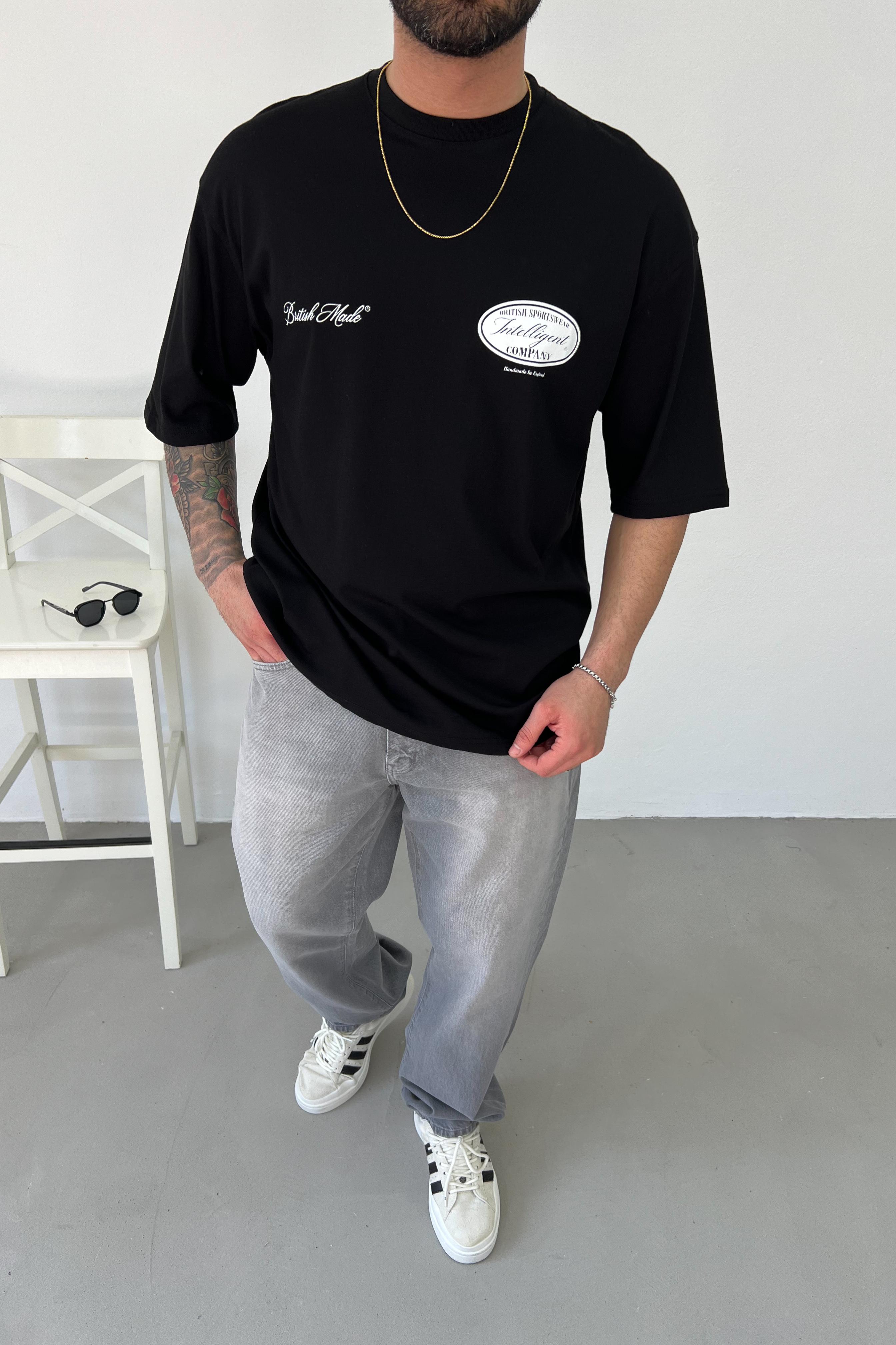 British Made Baskılı Oversize Tshirt 2502