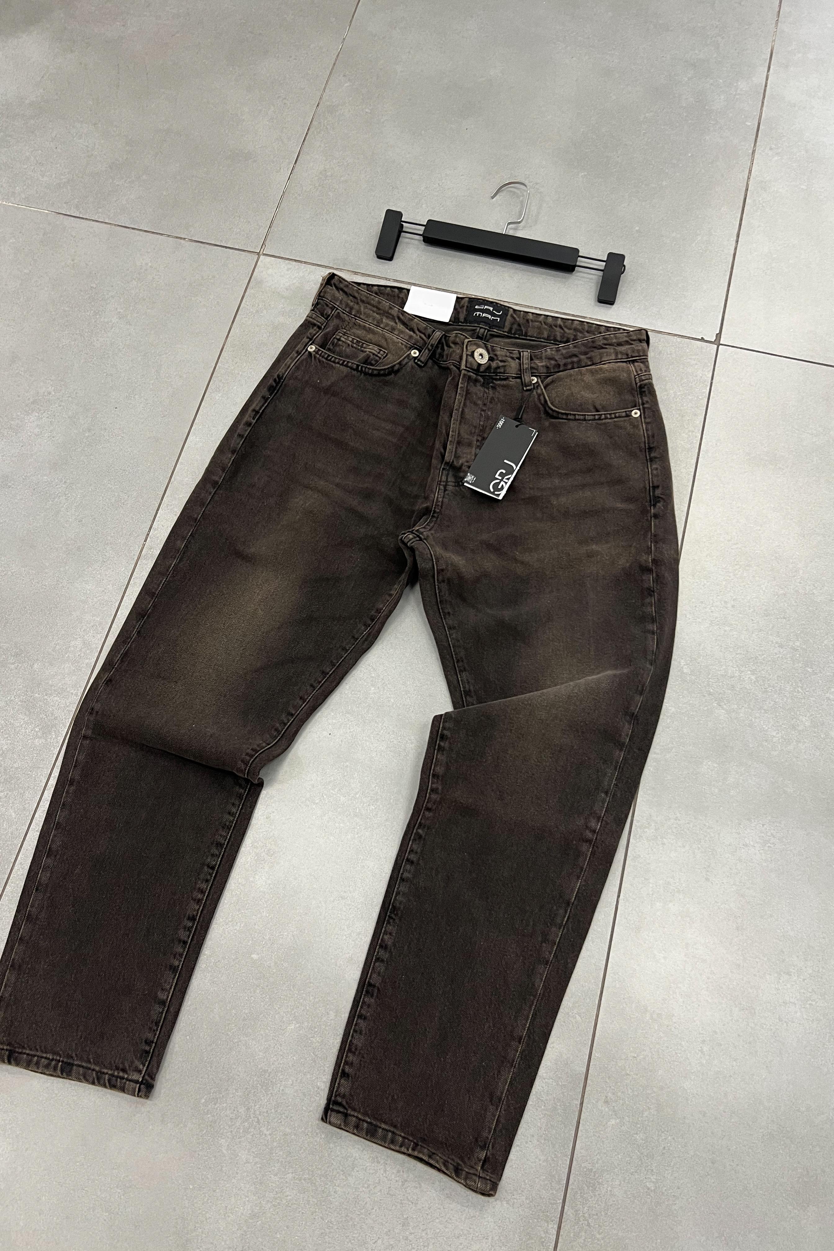 Taşlamalı Eskitme Füme Boyfriend Pantolon 15910