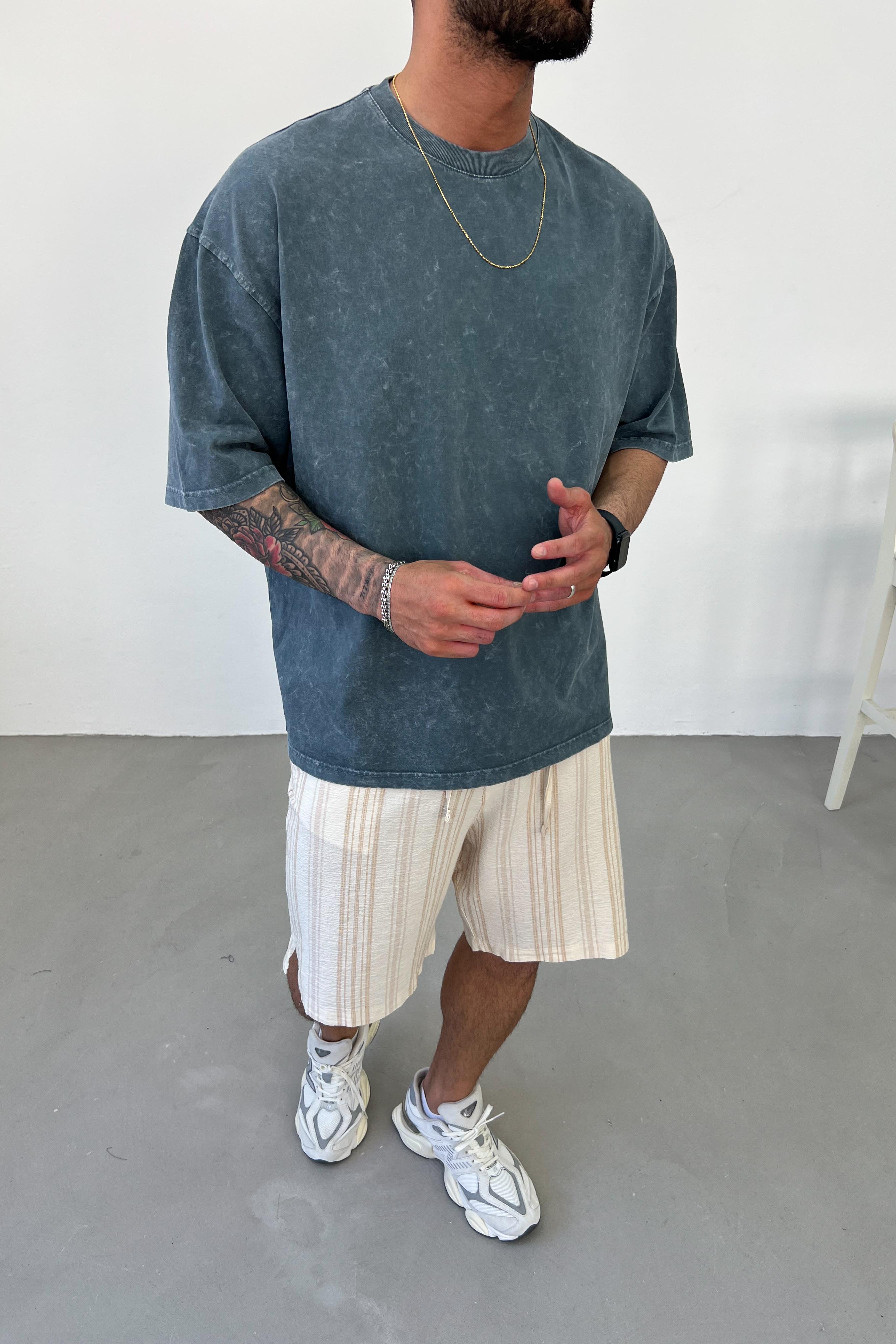 Yıkamalı Basic Oversize Tshirt Y295