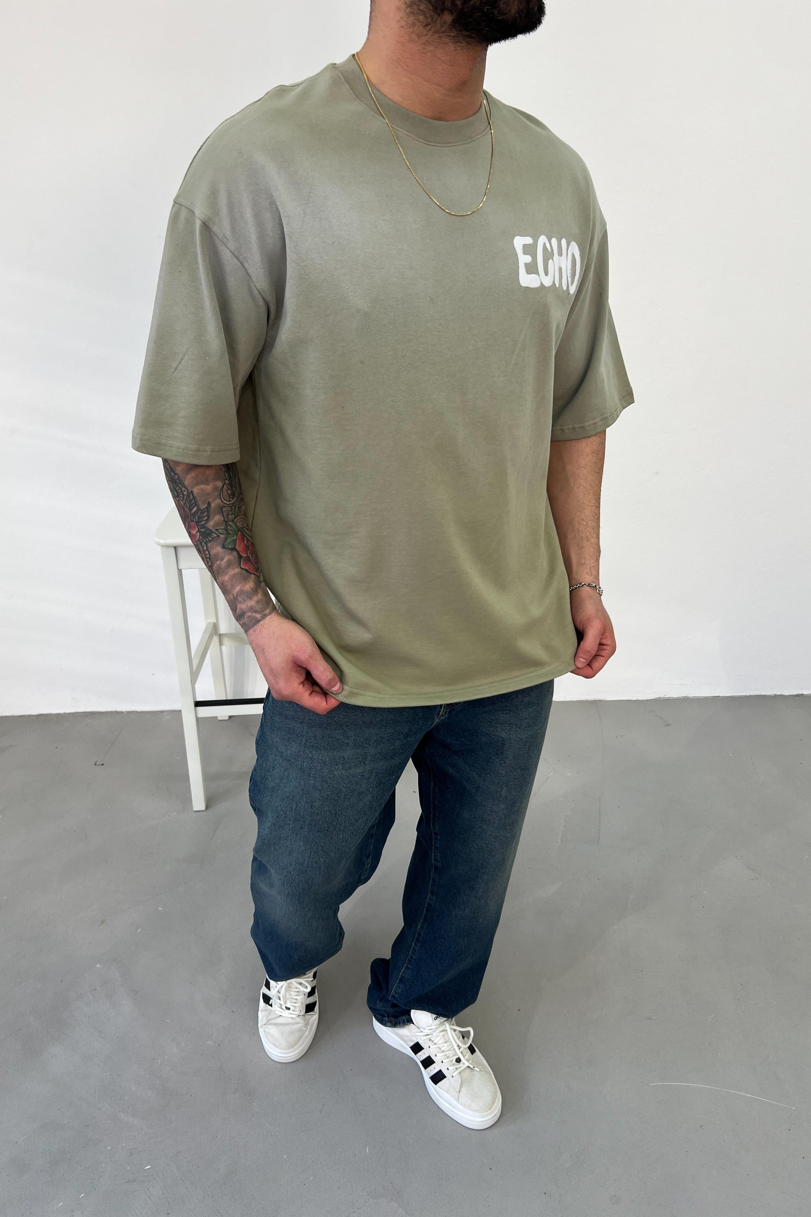 Yazı Detaylı Yıkamalı Oversize Tshirt 2031