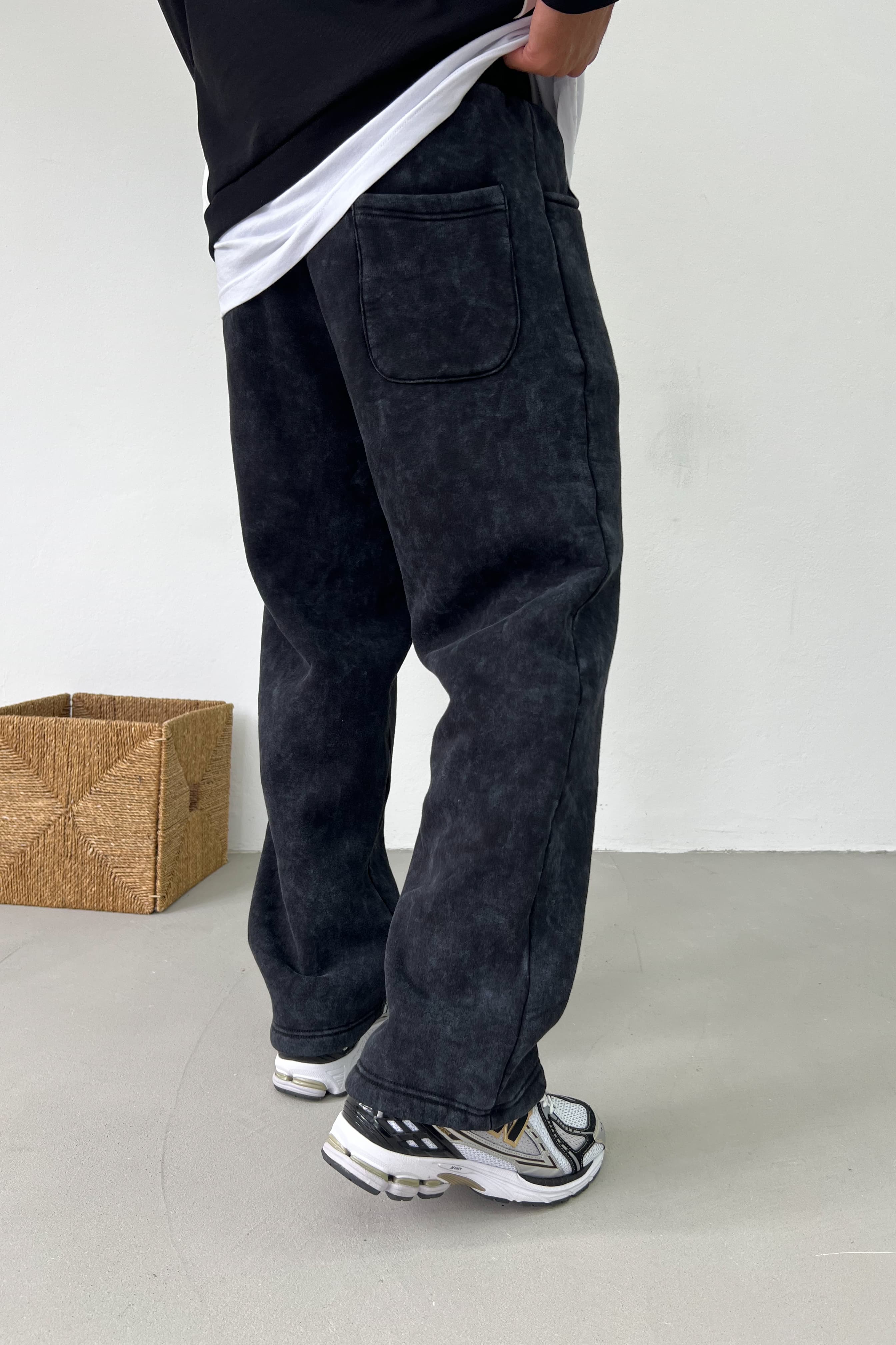 Yıkamalı Basic Baggy Eşofman 100-04