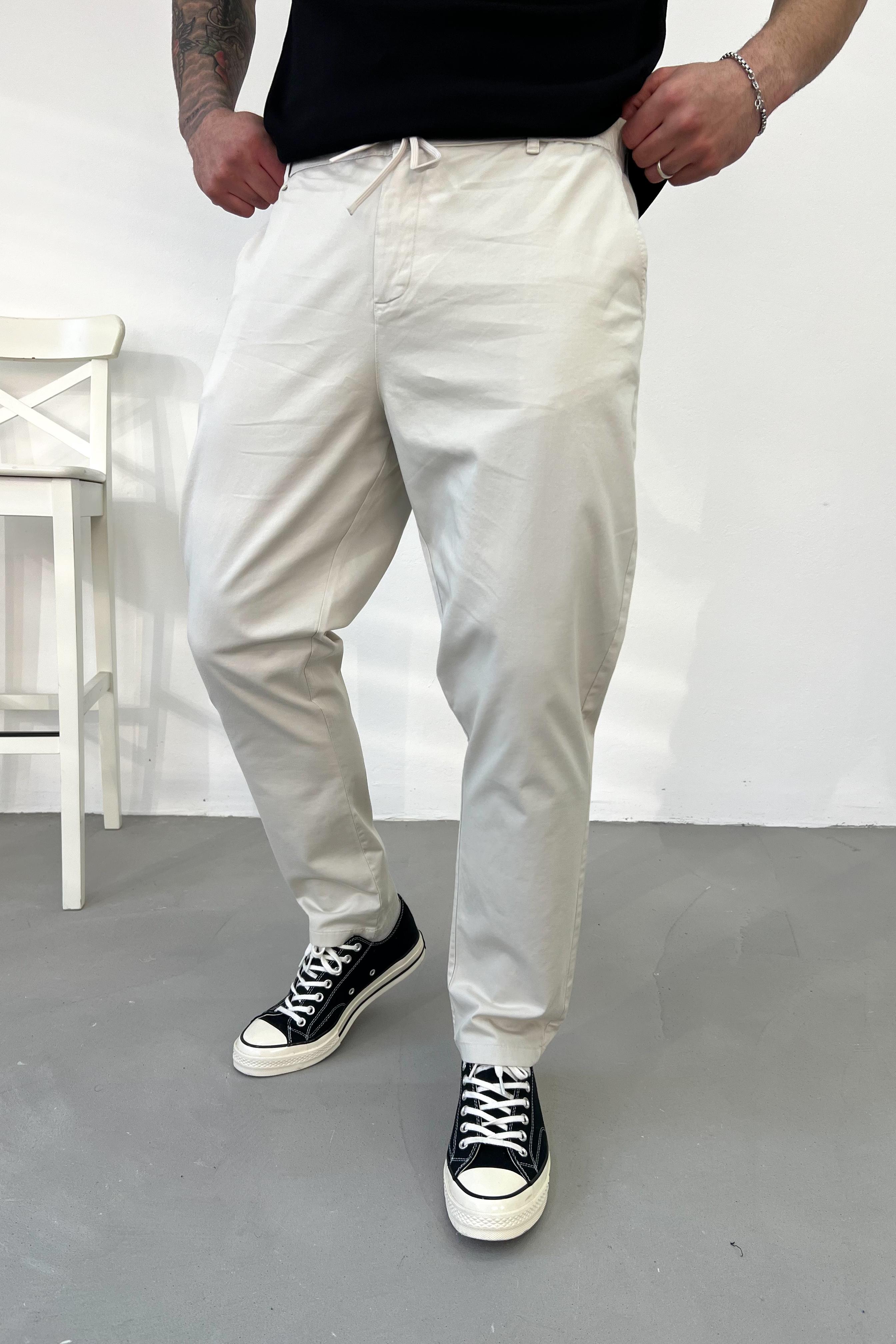 Beli İp Detaylı Gabardin Pantolon 3023