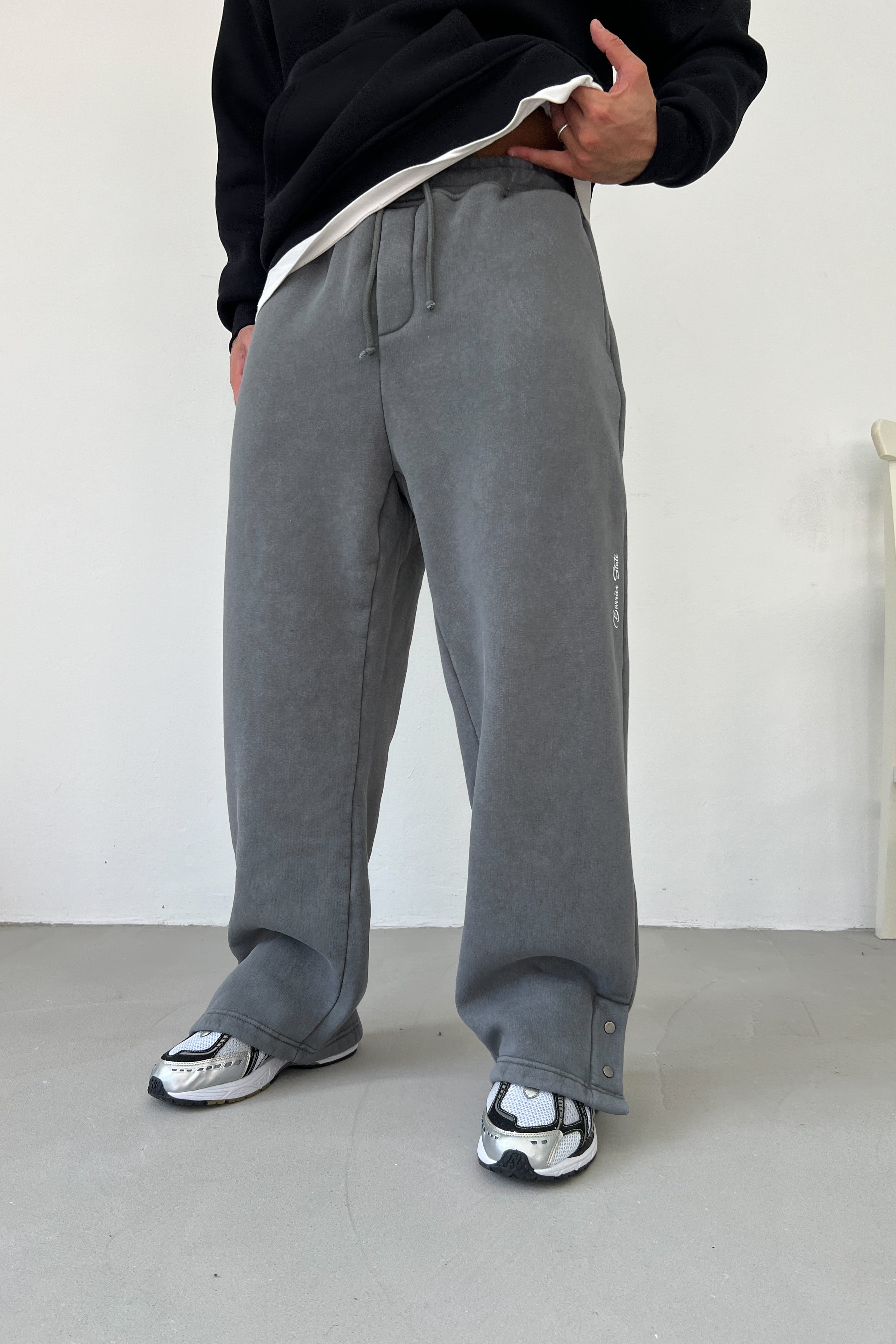 Çıtçıt Detaylı Yıkamalı Baggy Eşofman 100-14