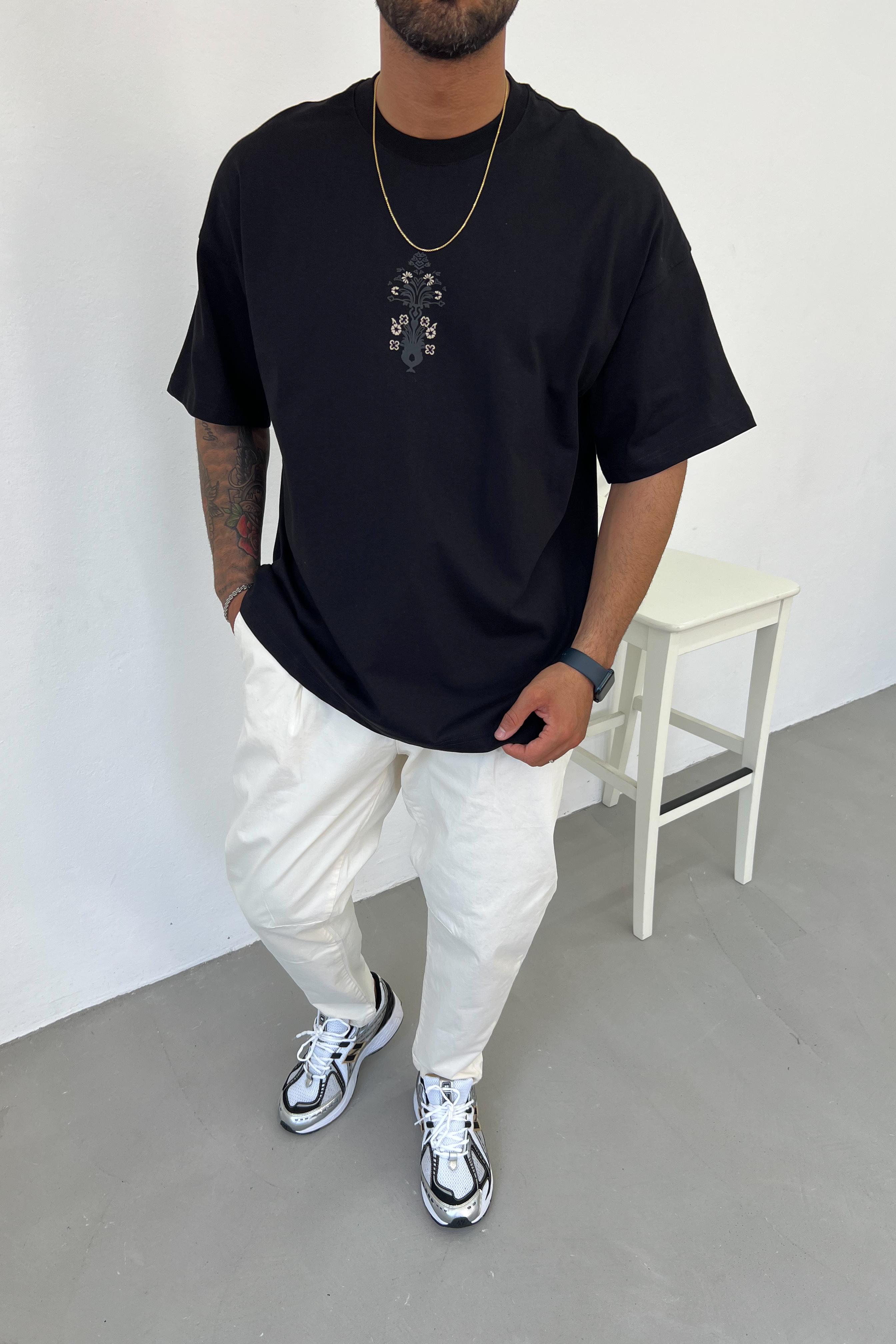 Sırt Motif Baskılı Oversize Tshirt 25Y251