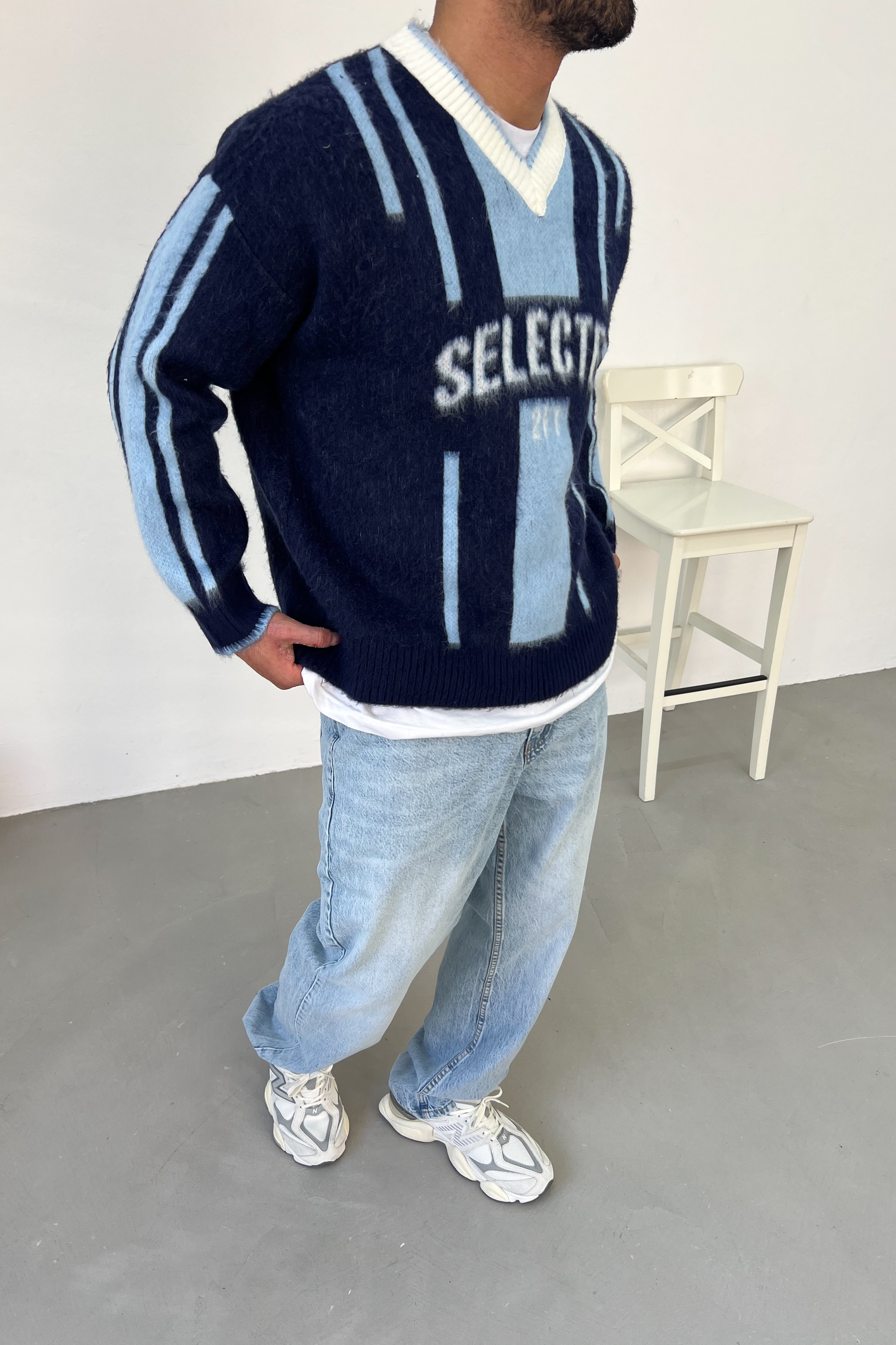 Selected Yazılı Oversize Triko 1001