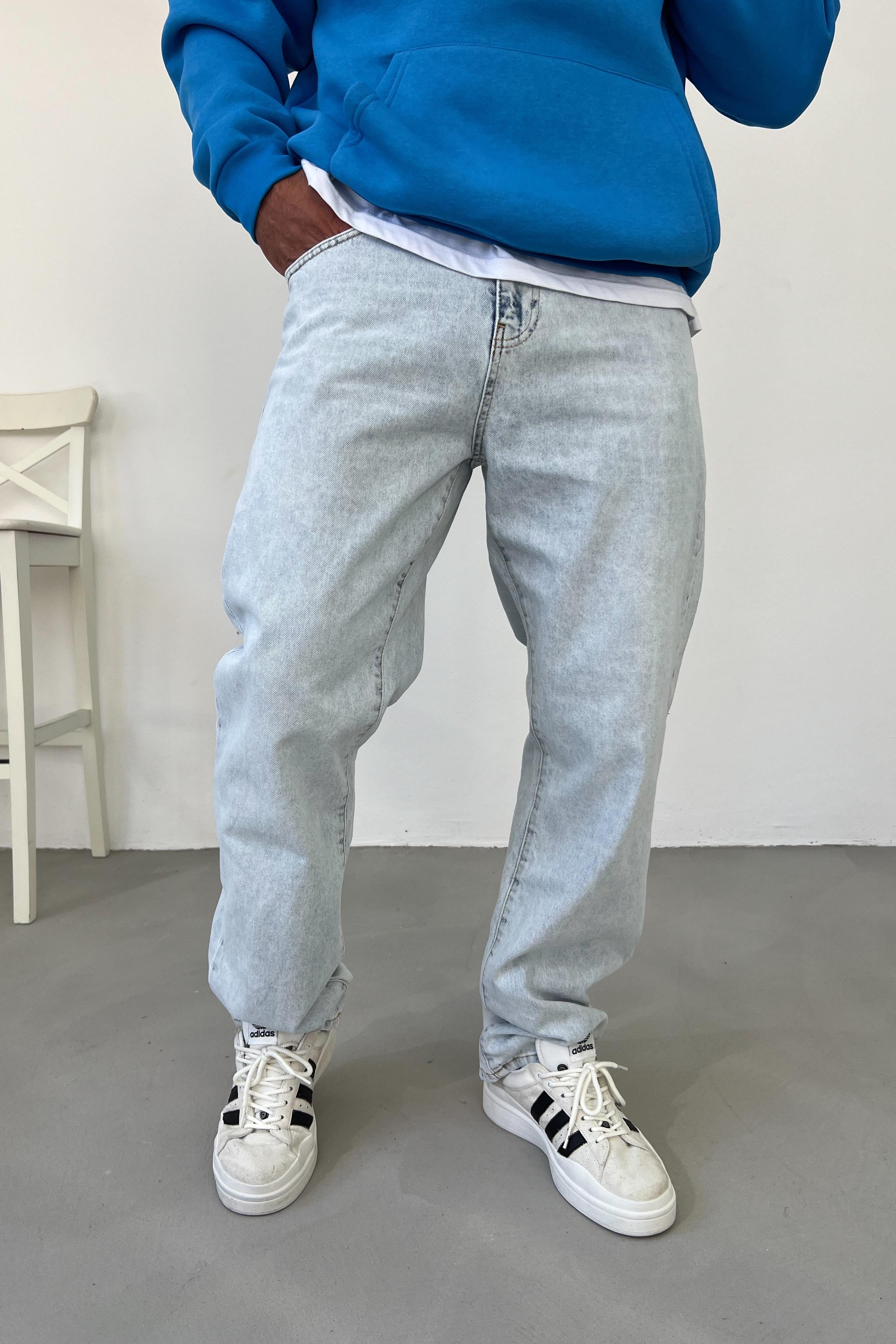 Buz Mavi Baggy Pantolon 16431-1