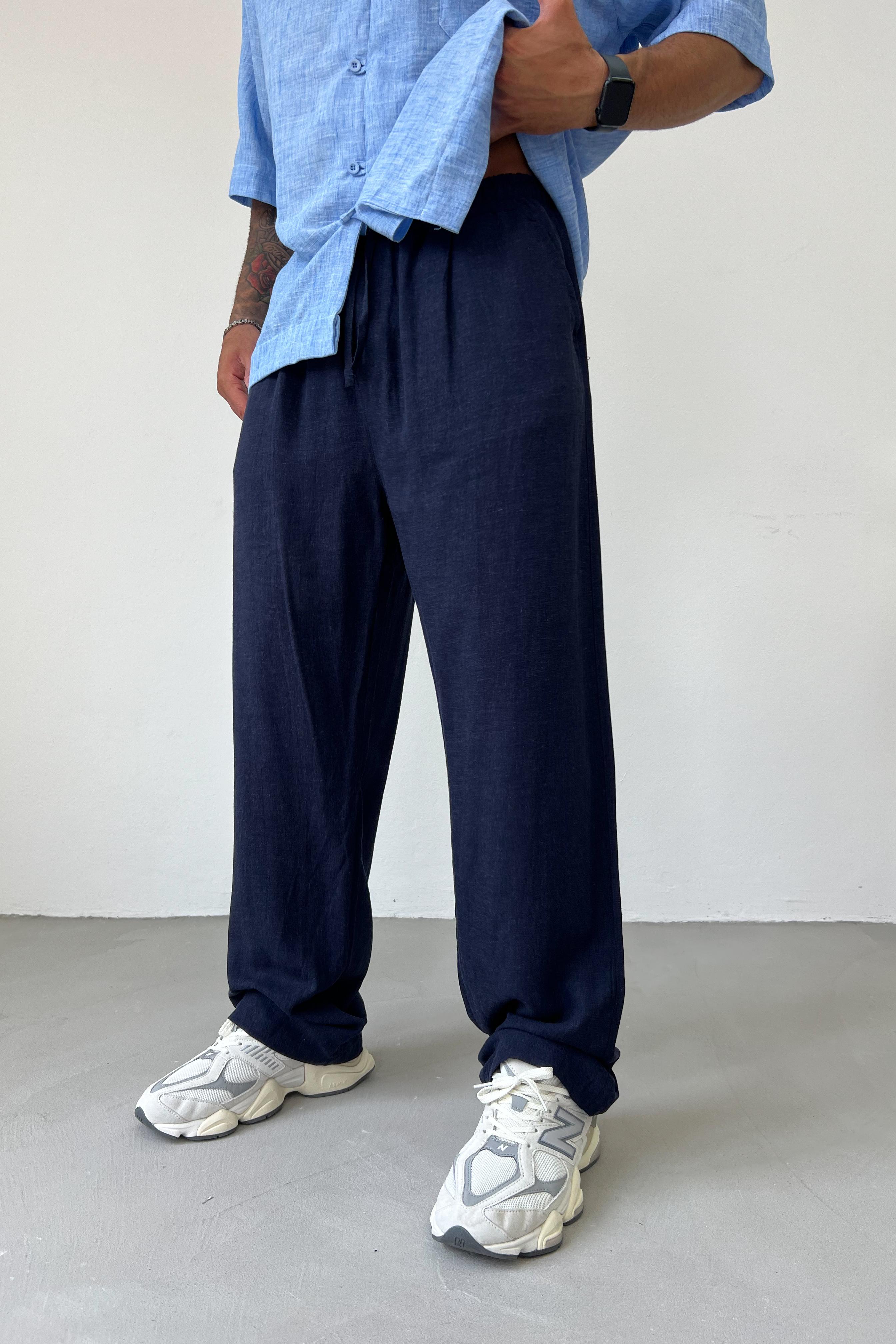 Viskon Keten Baggy Pantolon 1225