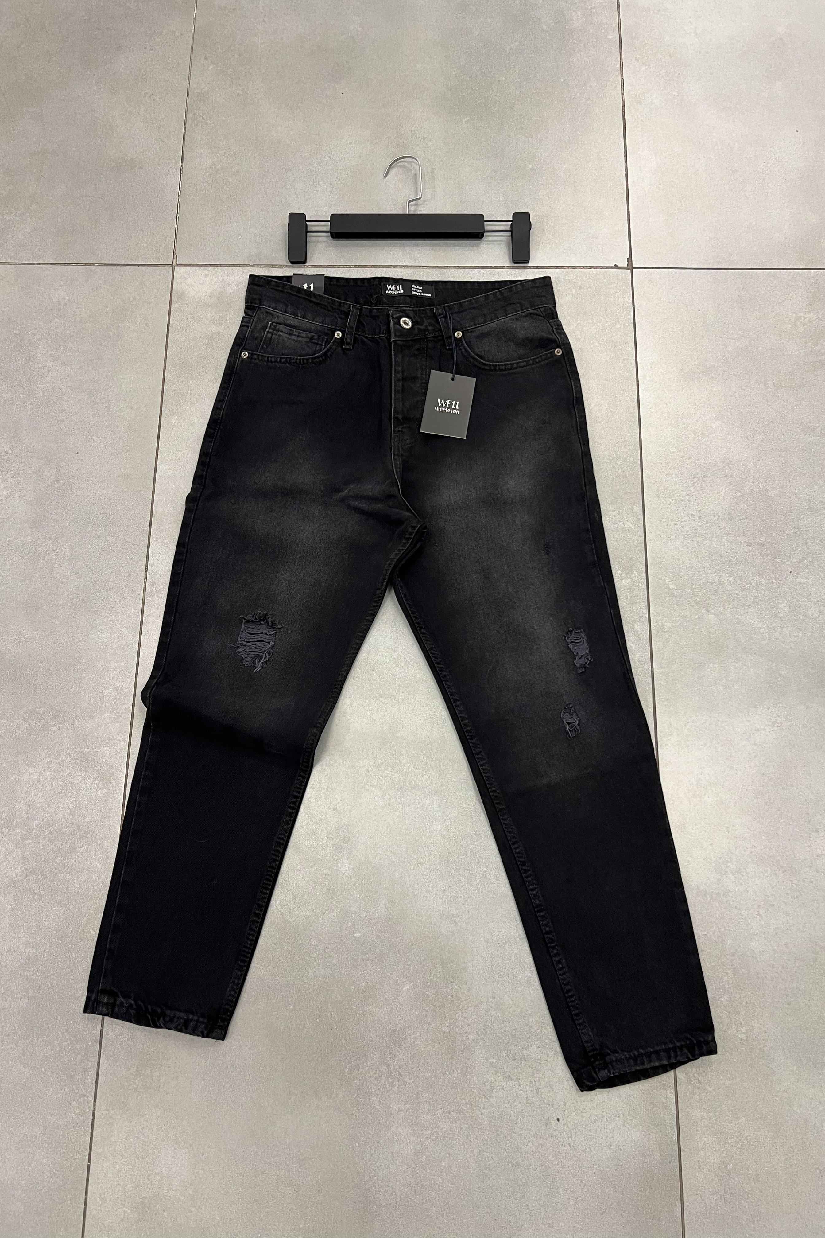 Yırtık Detaylı Taşlamalı Füme Boyfriend Pantolon 2526