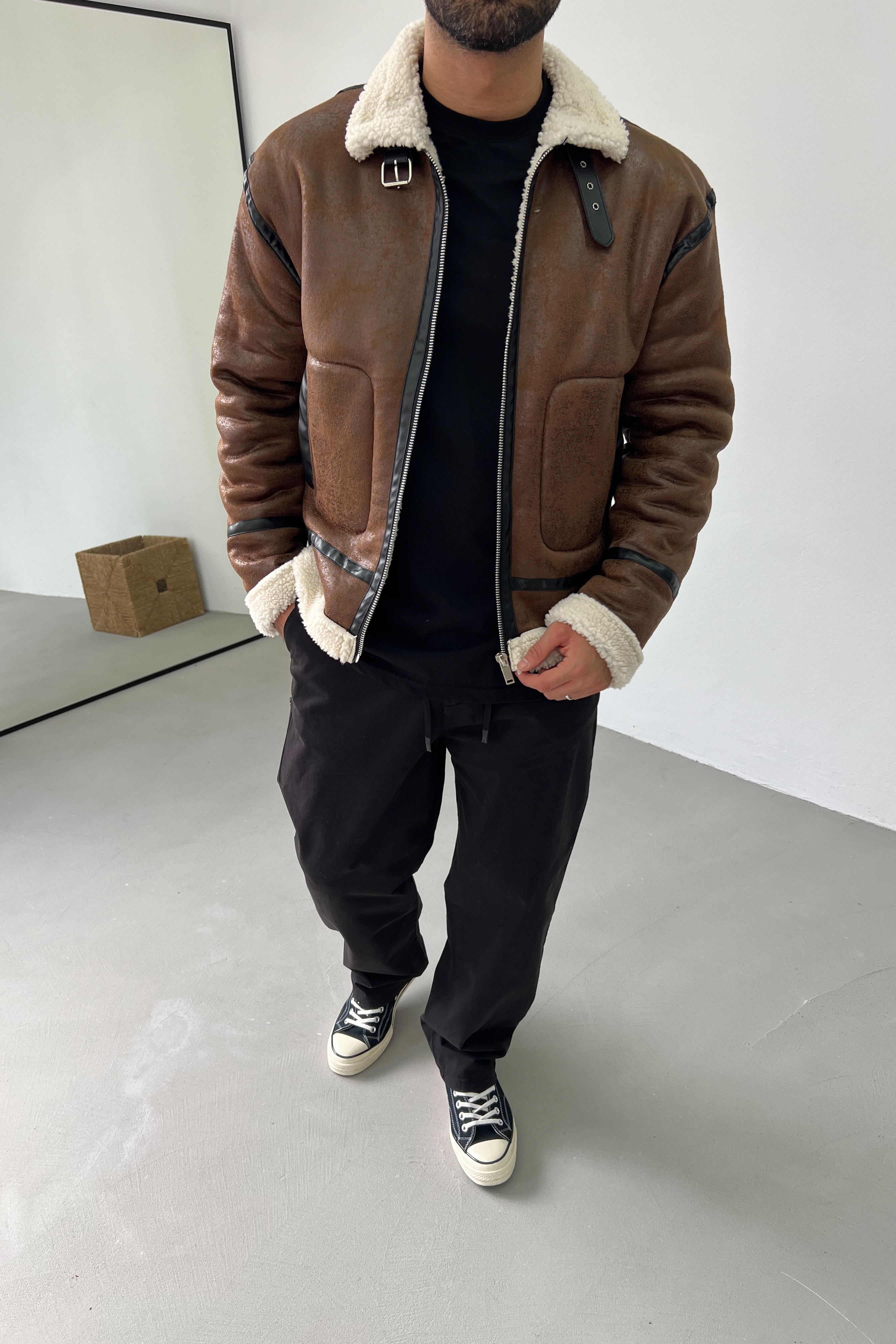 Kürklü Deri Mont 2343 - Taba