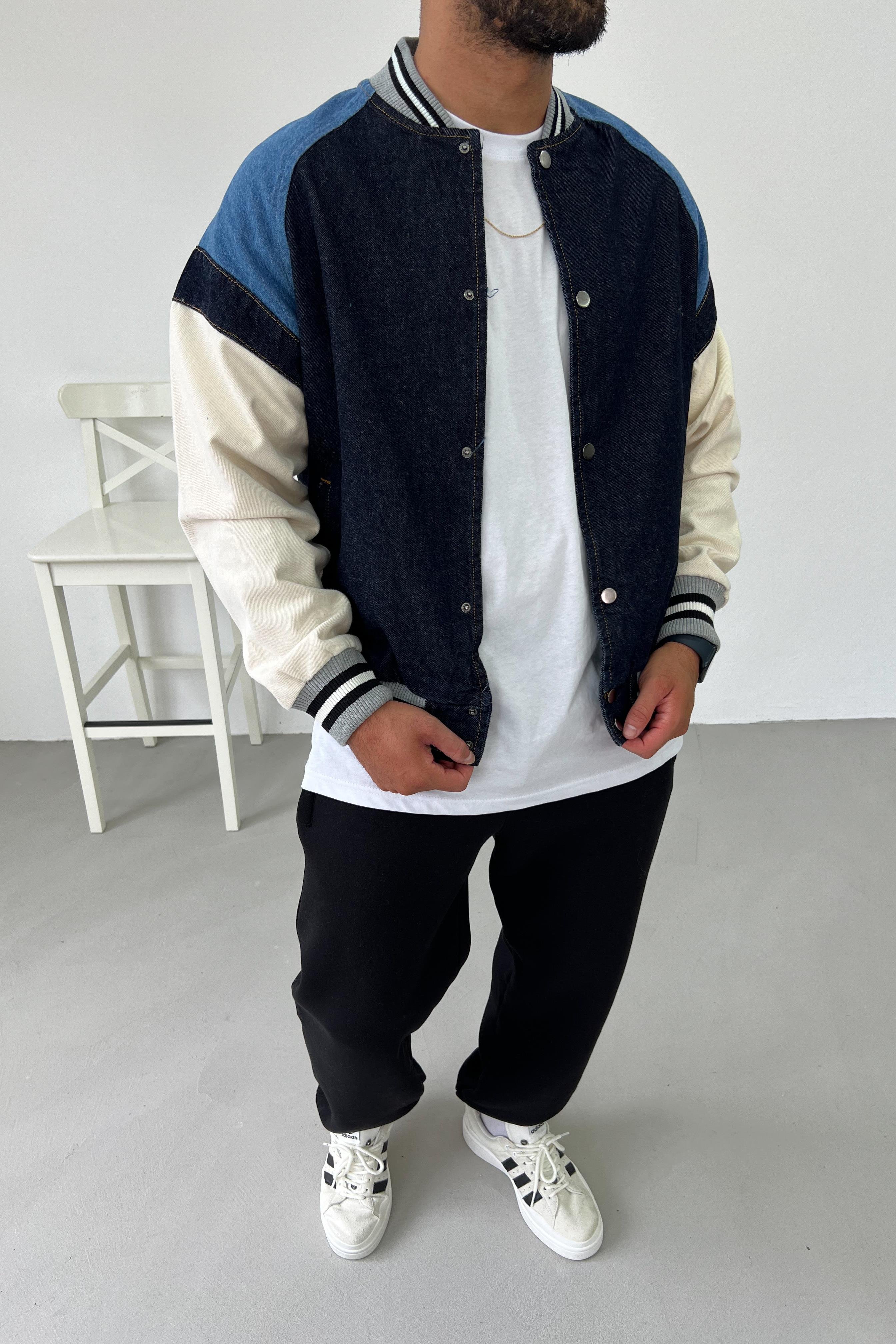 Oversize Parçalı Kolej Ceket 6553