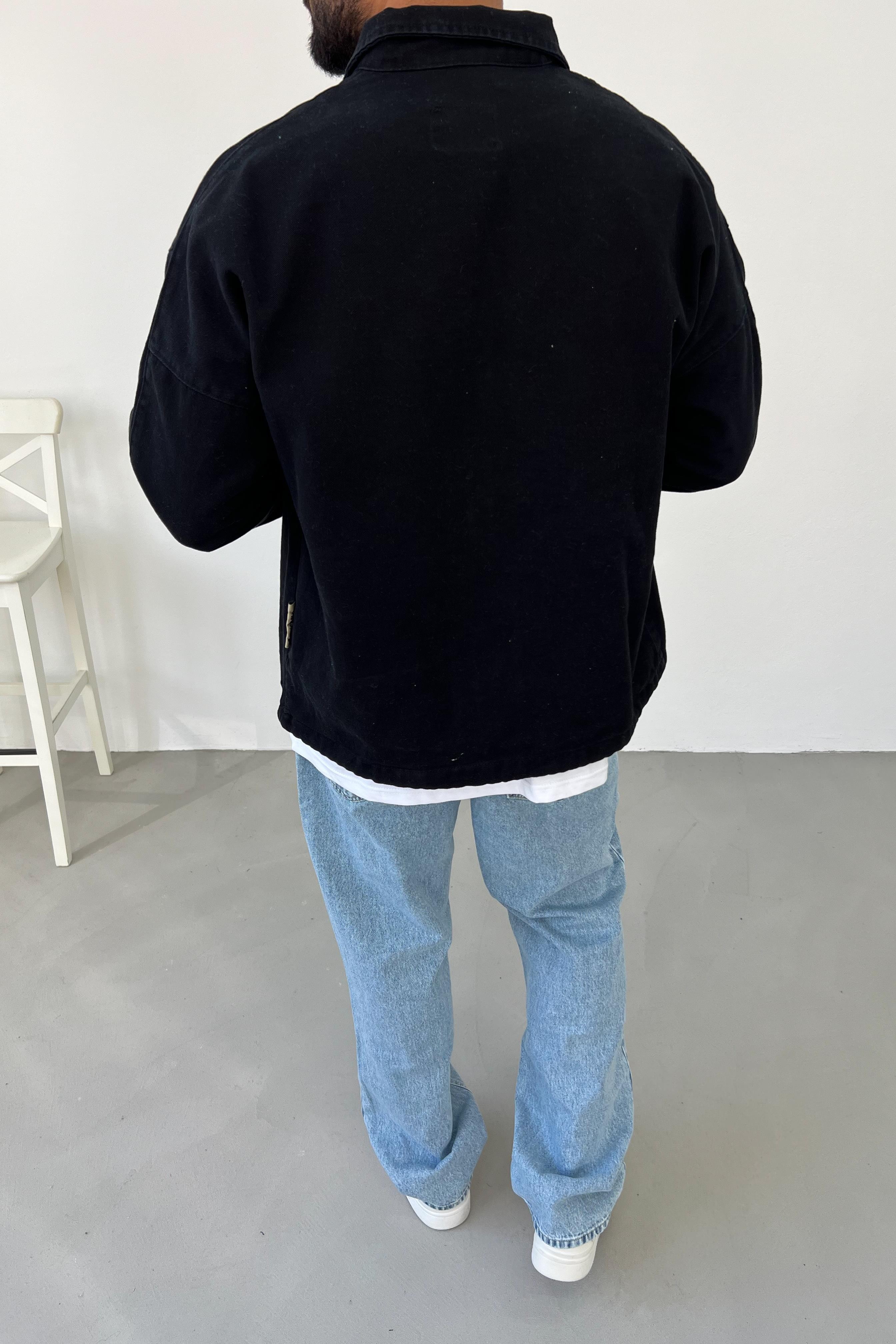 Gabardin Kumaş Siyah Mevsimlik Ceket 4156