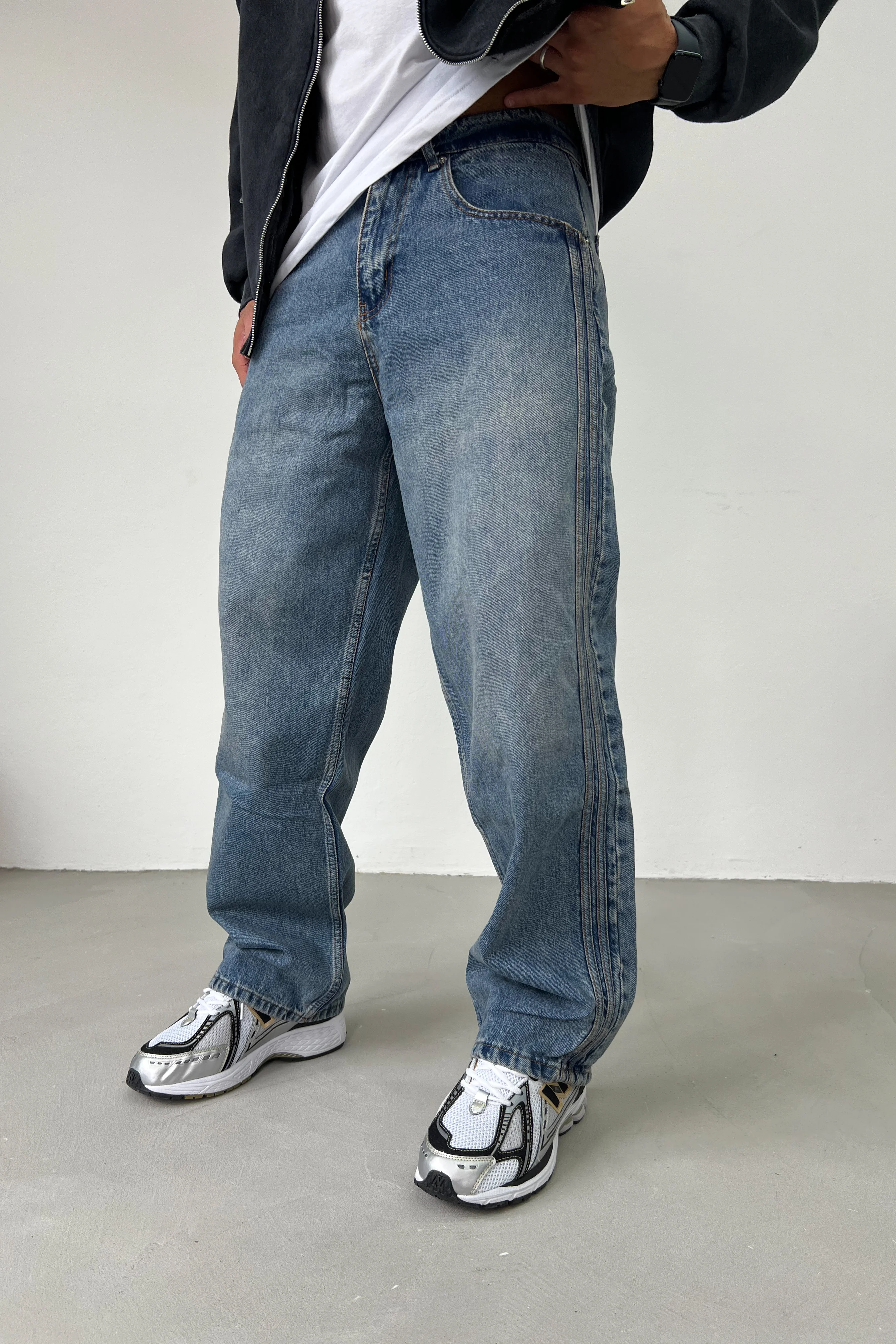 Şerit Detaylı Baggy Pantolon 087