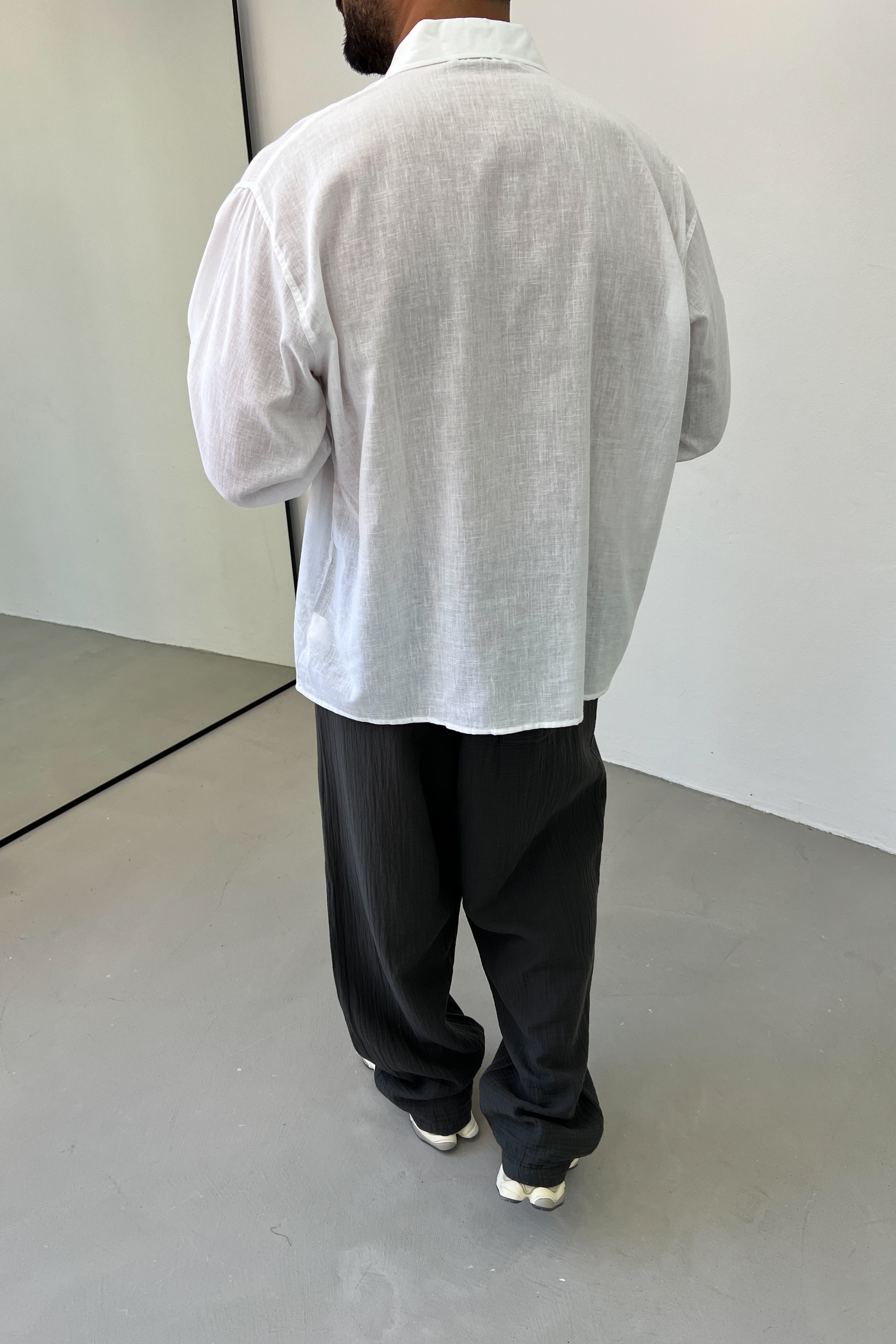 Oversize Basic Keten Gömlek E40-11