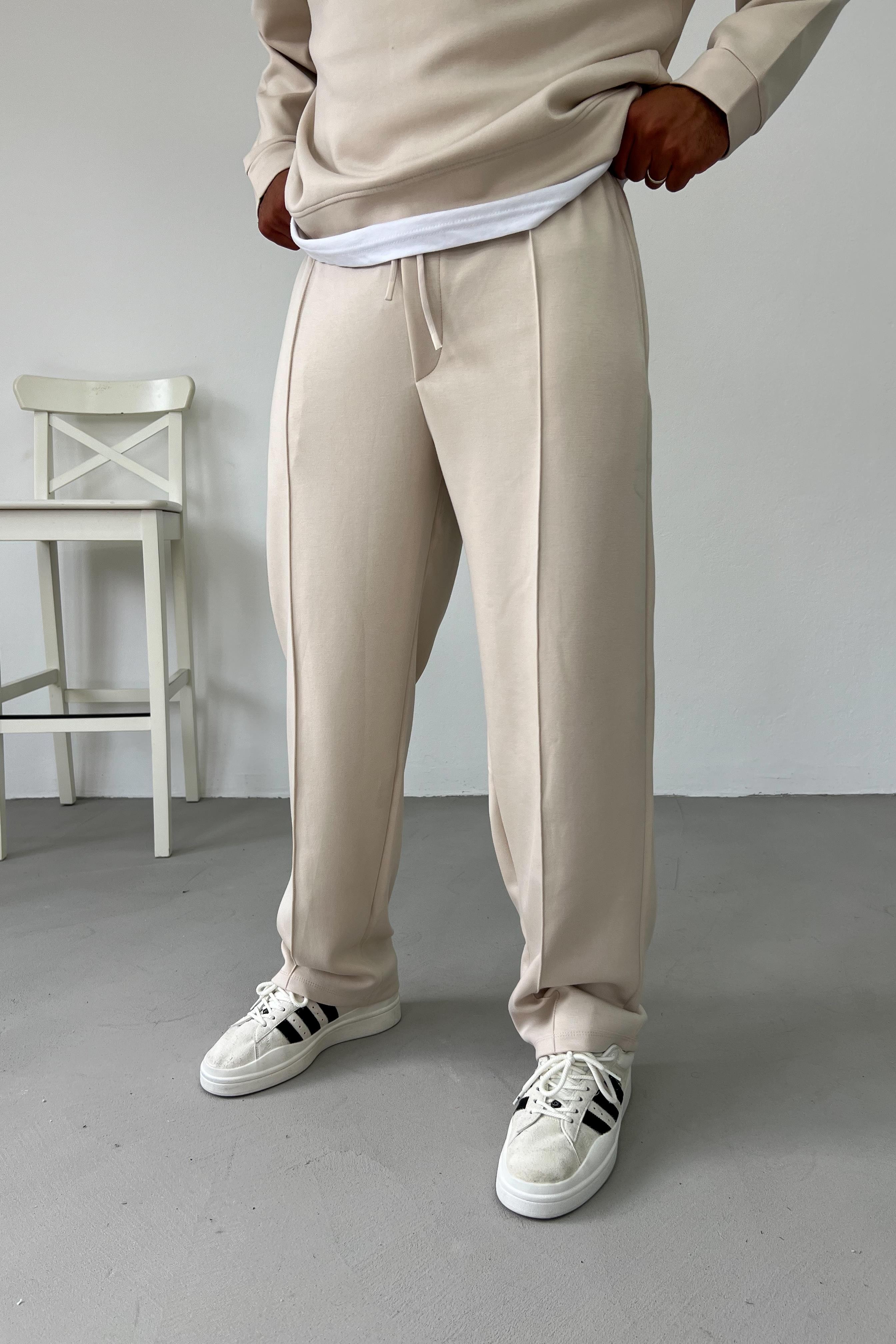 Oysho Kumaş Bej Baggy Eşofman 1538
