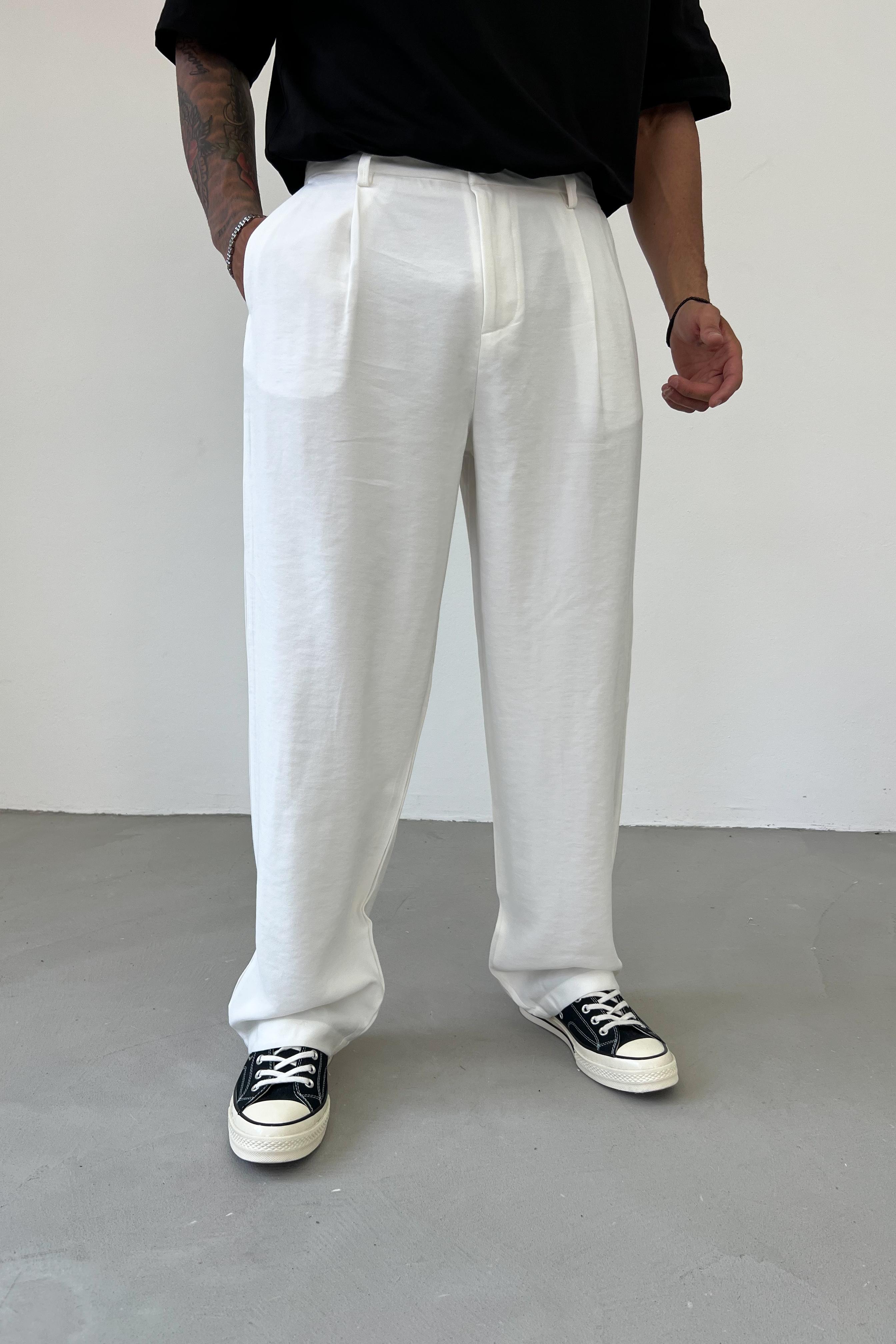 Modal Kumaş Pileli Baggy Pantolon 1233