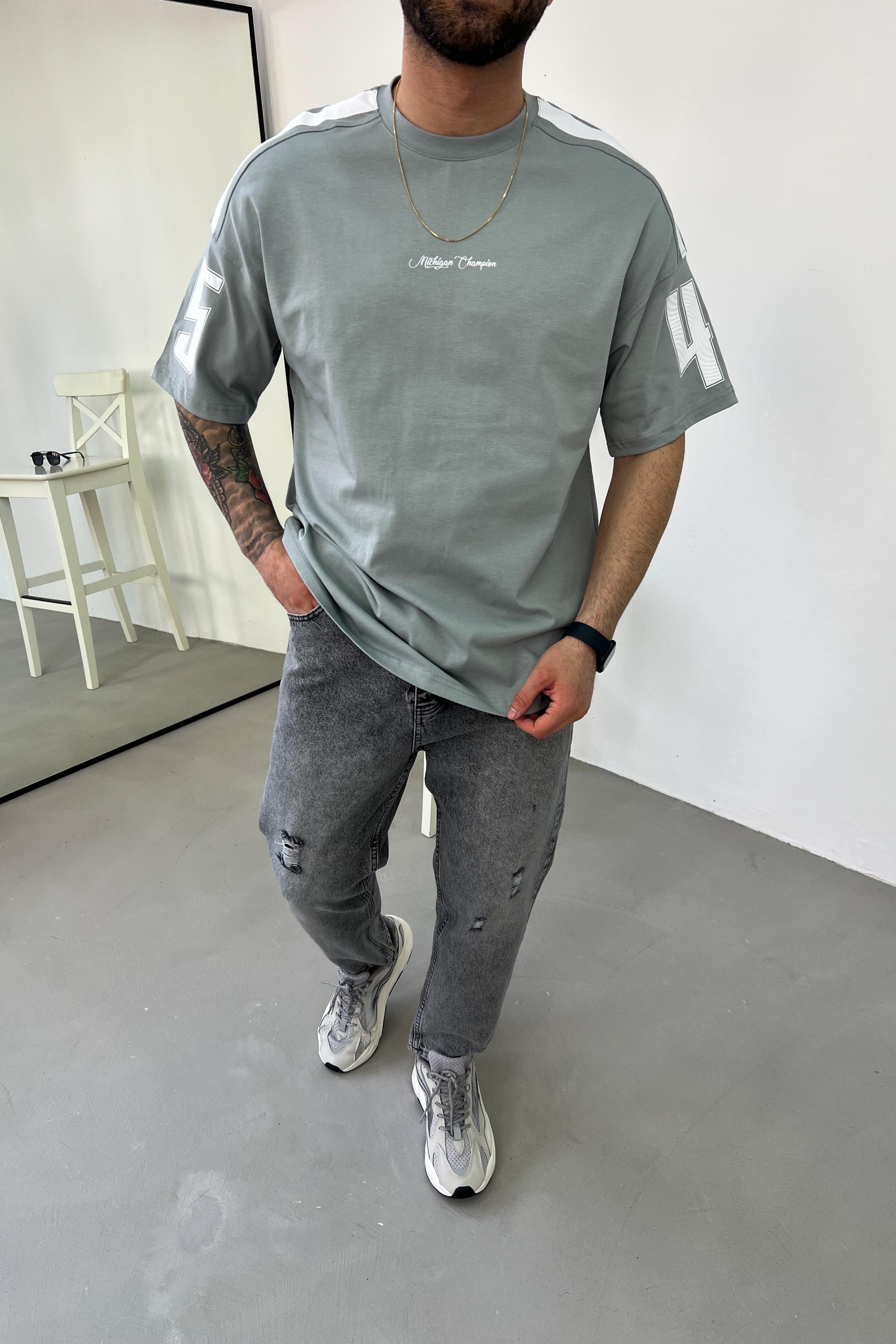 45 Baskılı Oversize Tshirt 25Y90