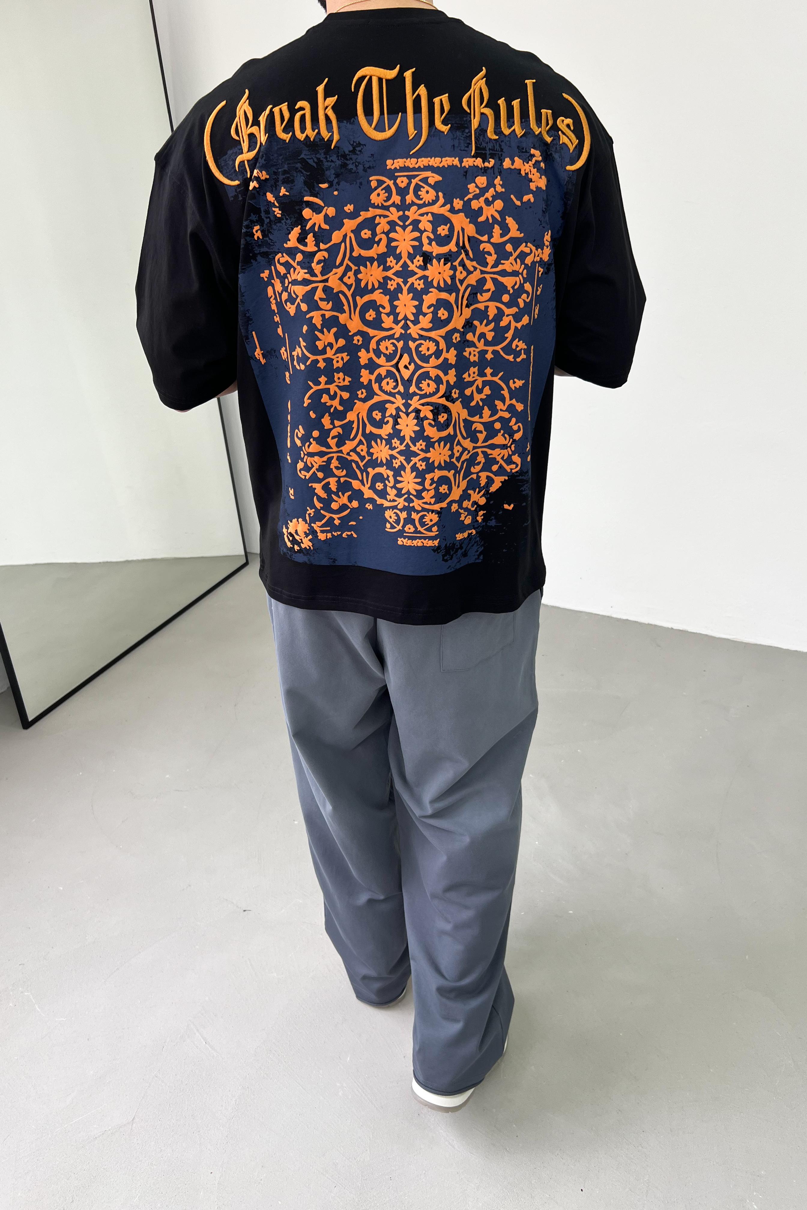 Break The Rules Baskılı Oversize Tshirt 2526