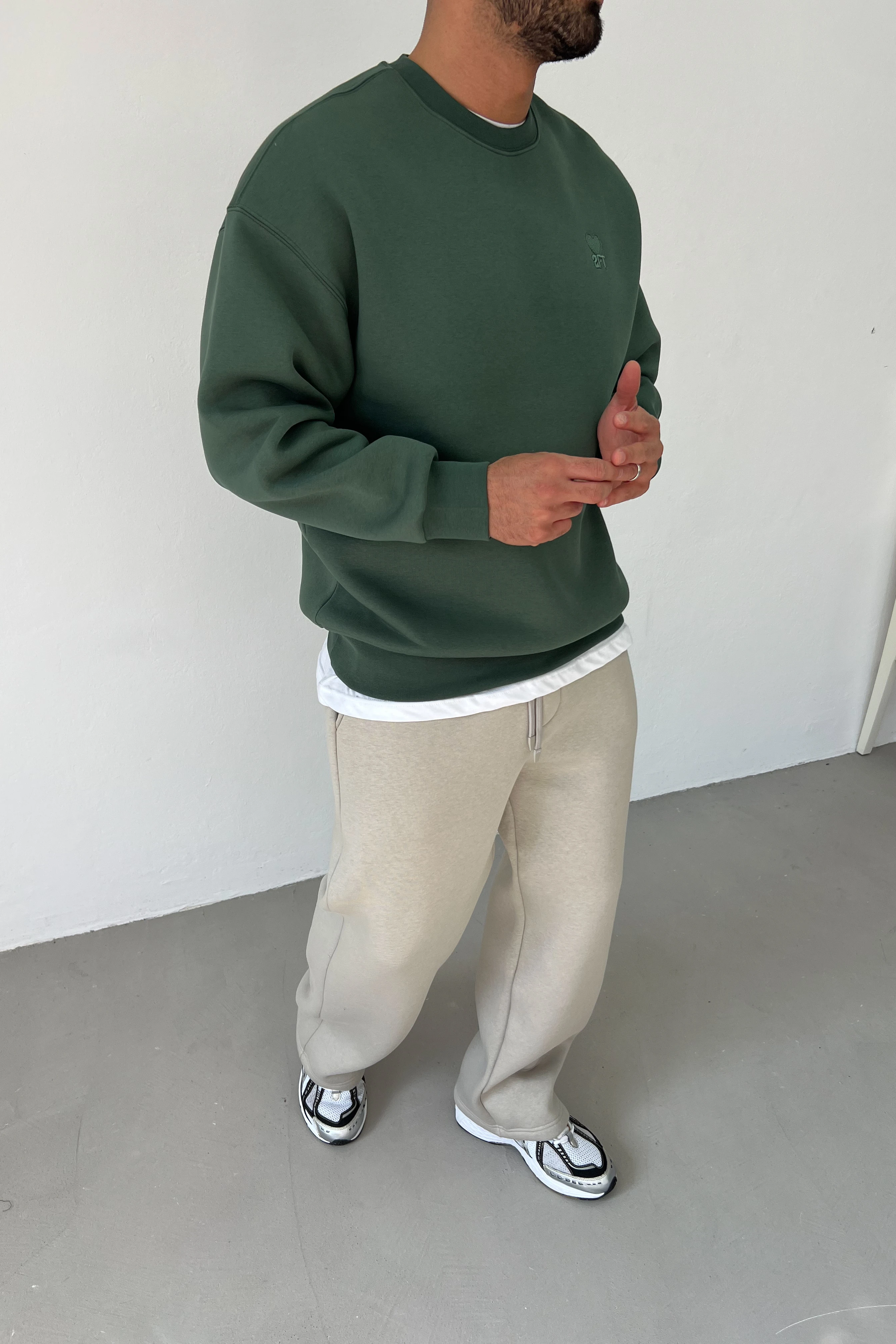 2FT Nakışlı Oversize Basic Sweatshirt 7080