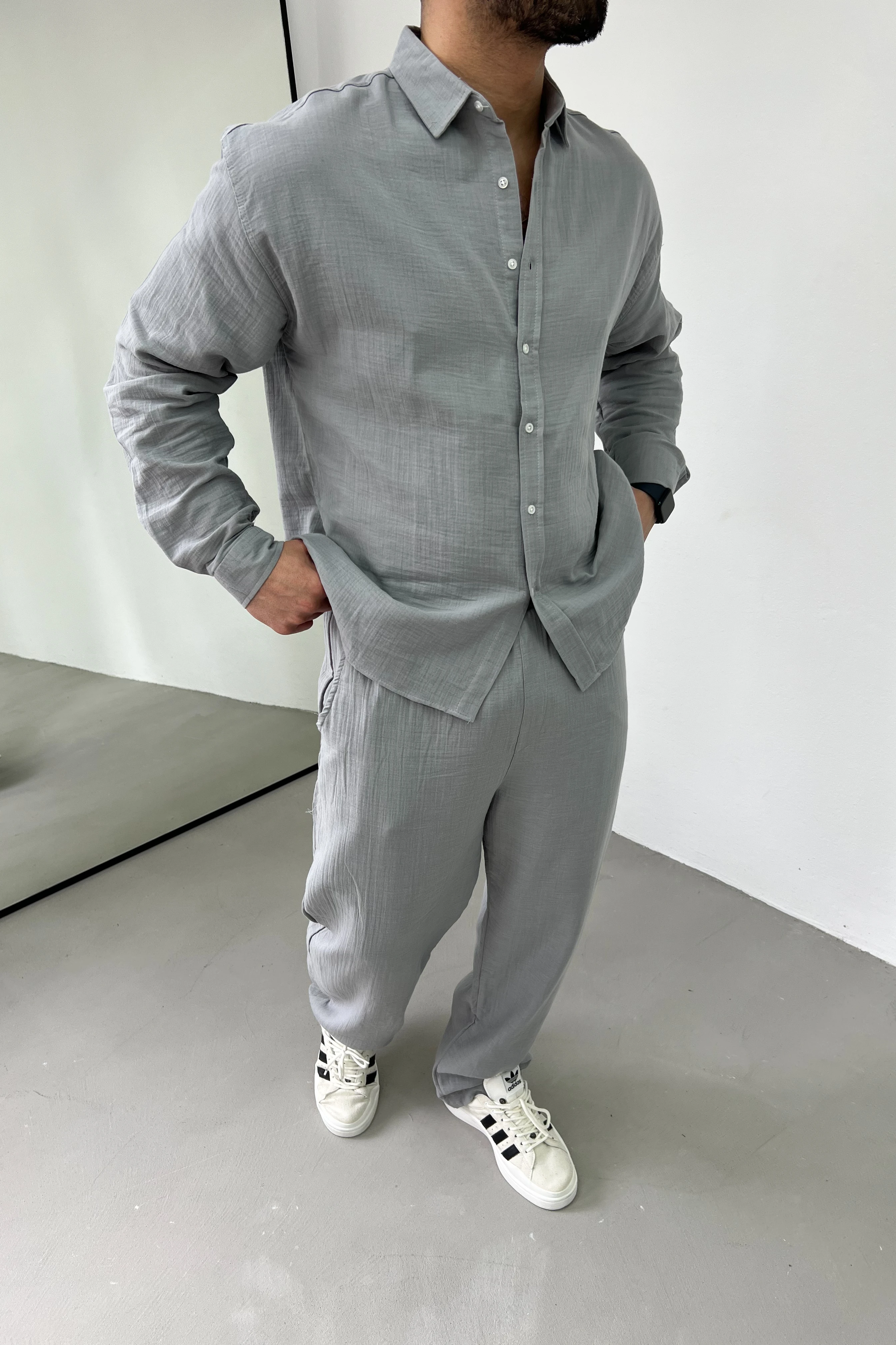 Müslin Kumaş Oversize Gömlek 25002