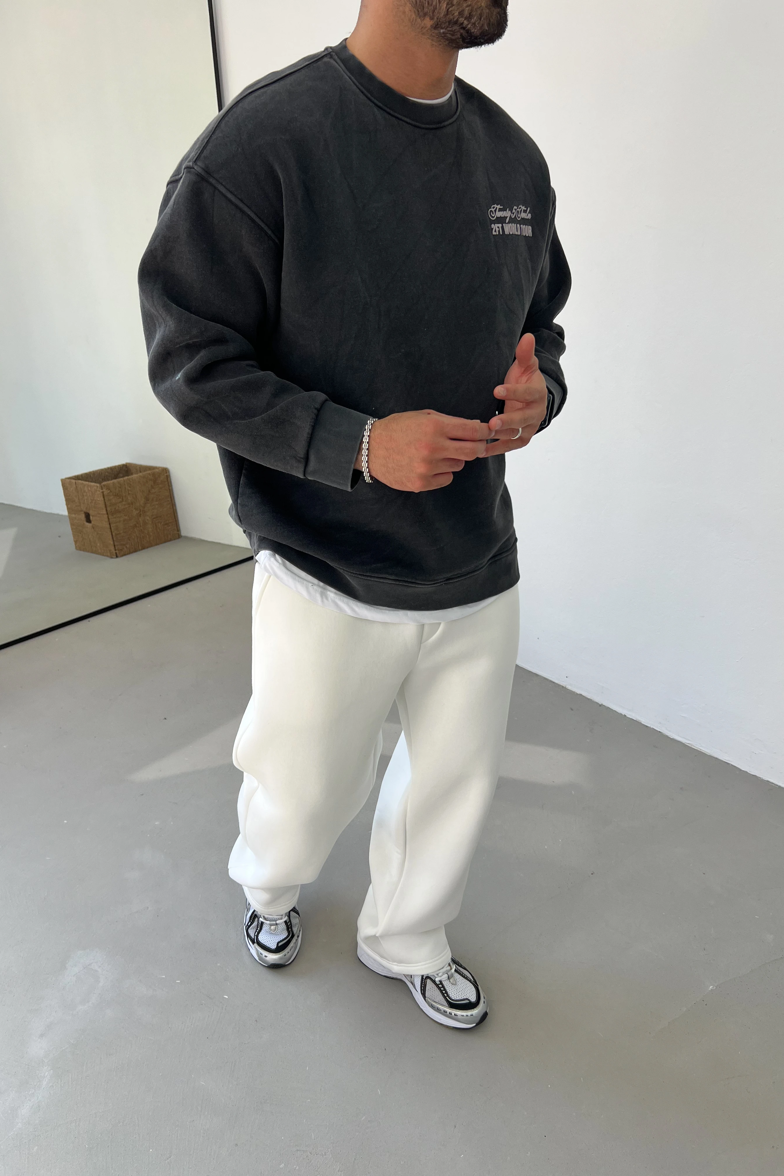 Asit Yıkamalı Oversize Sweatshirt 7091