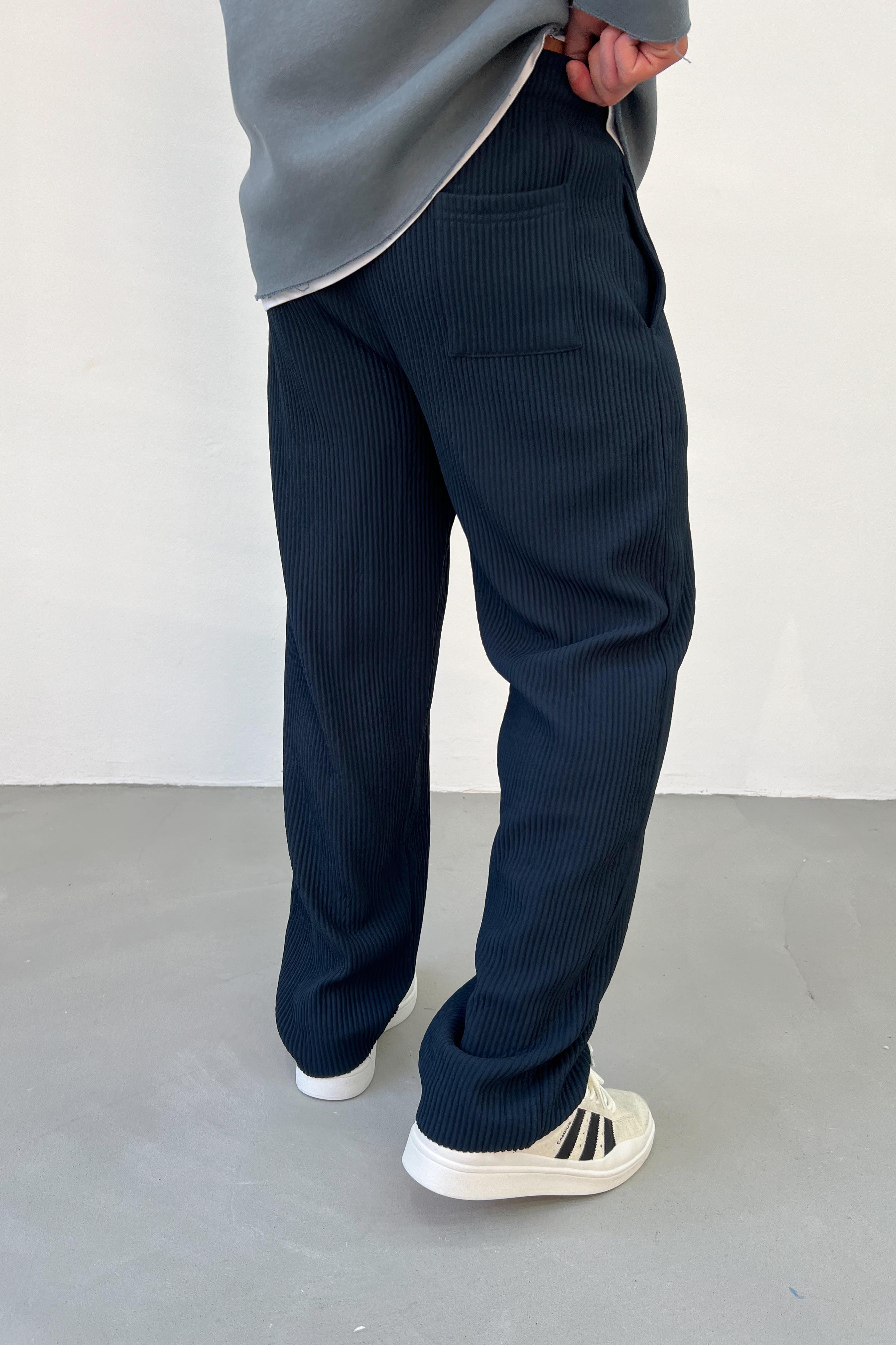 Ottoman Kumaş Fitilli Lacivert Baggy Eşofman 1544