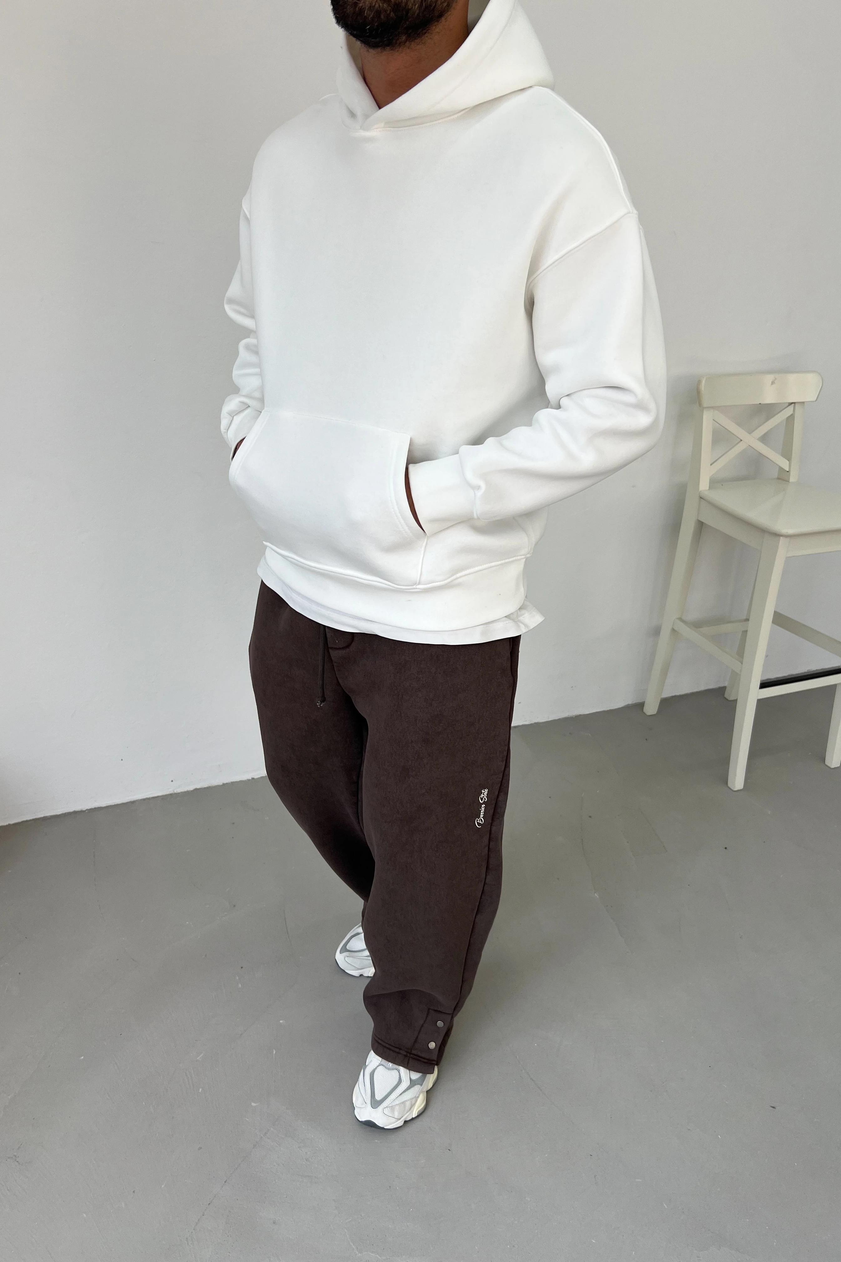 Kapüşonlu Oversize Basic Sweatshirt 7005