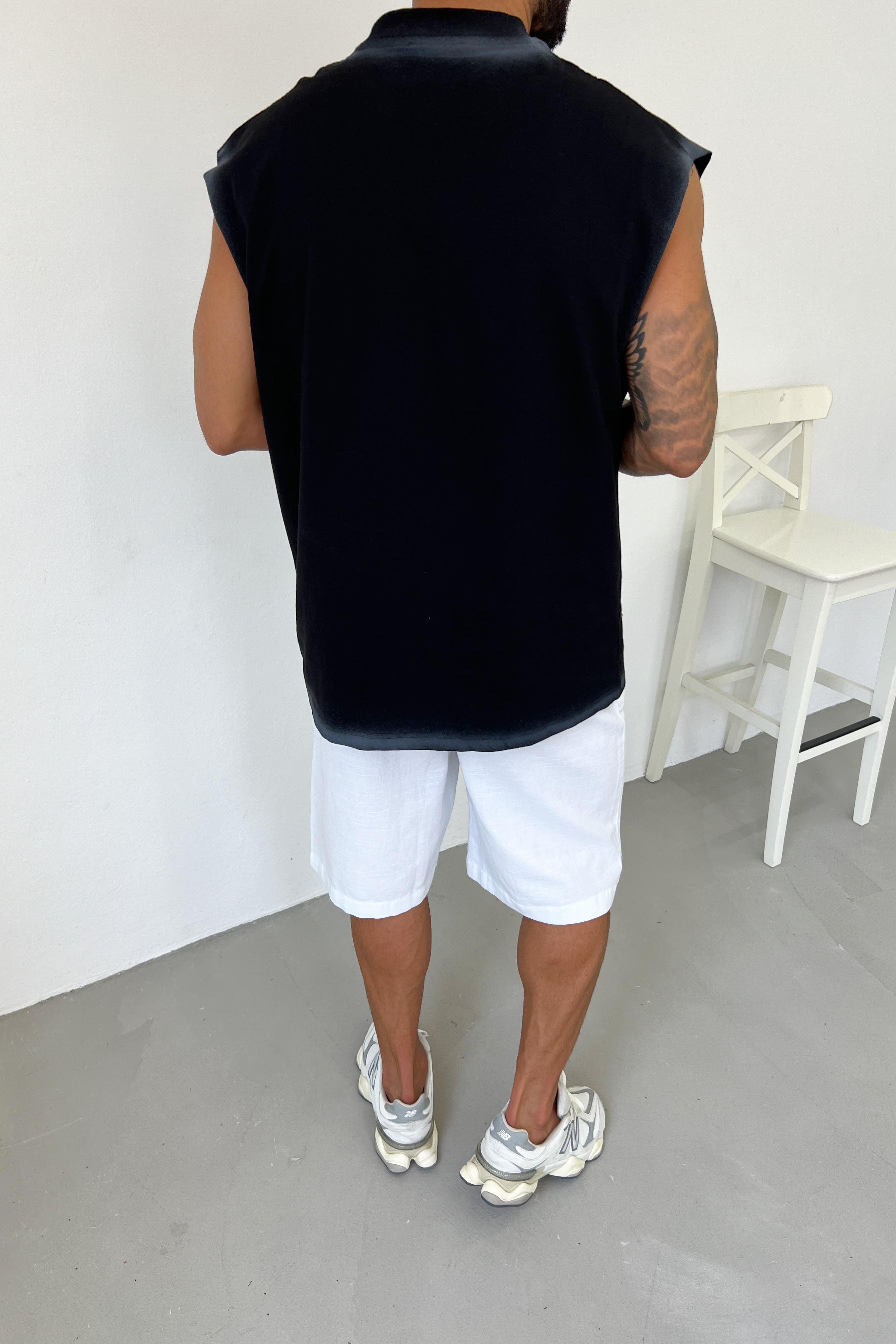 Sprey Boyalı Oversize Kolsuz Tshirt 20-37