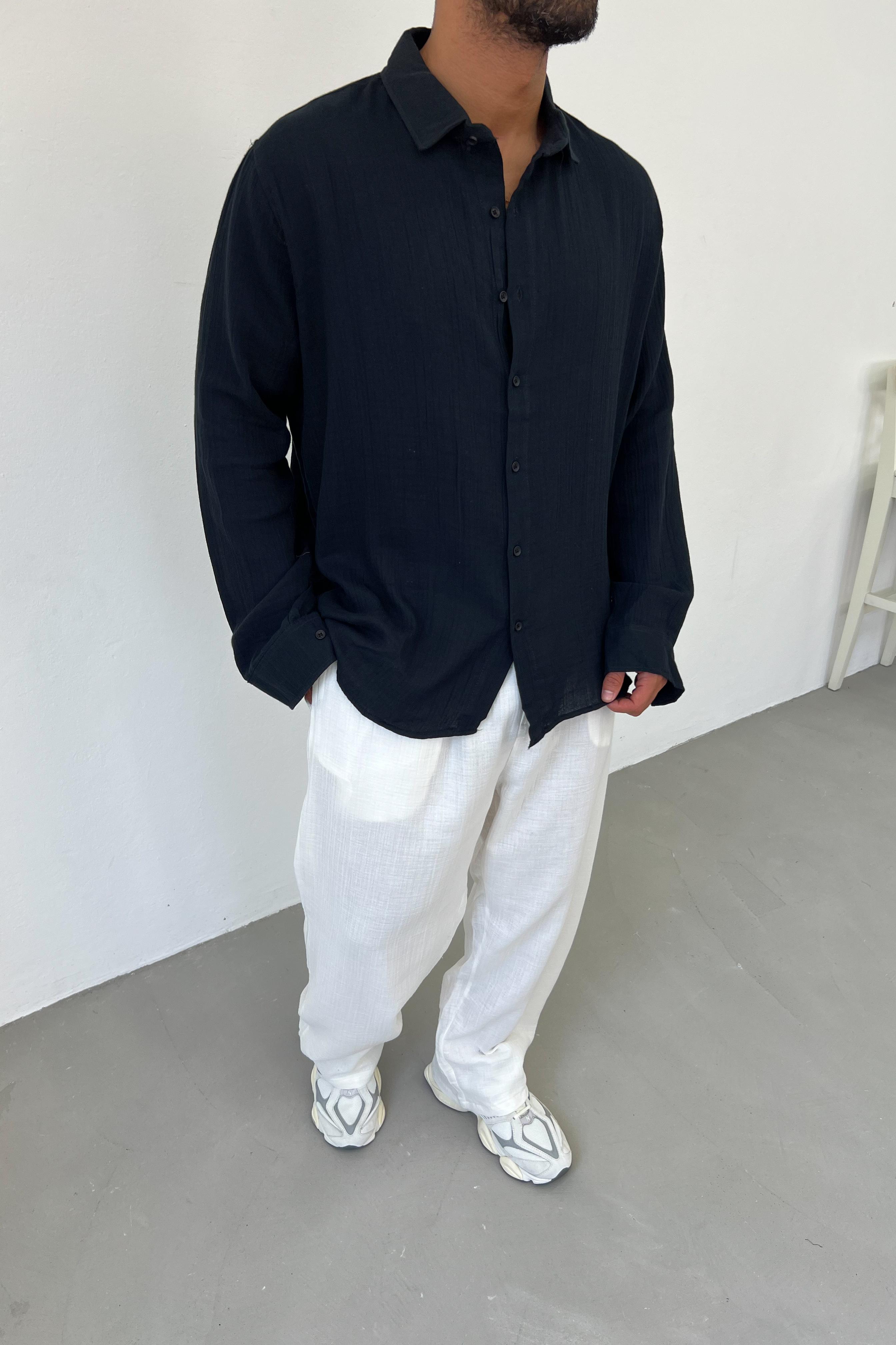 Müslin Kumaş Oversize Gömlek 40-25