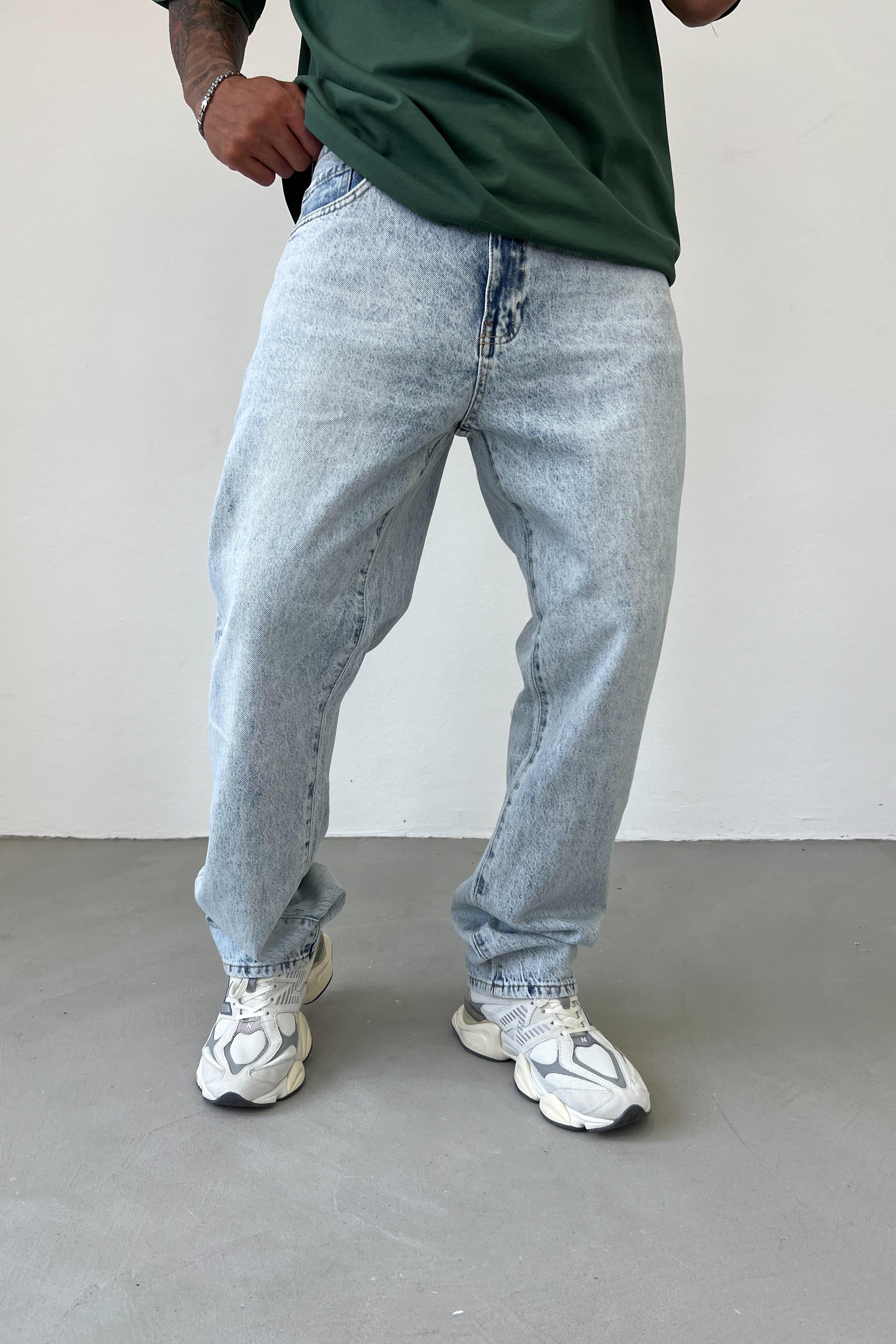 Buz Mavi Baggy Pantolon 16716-STD