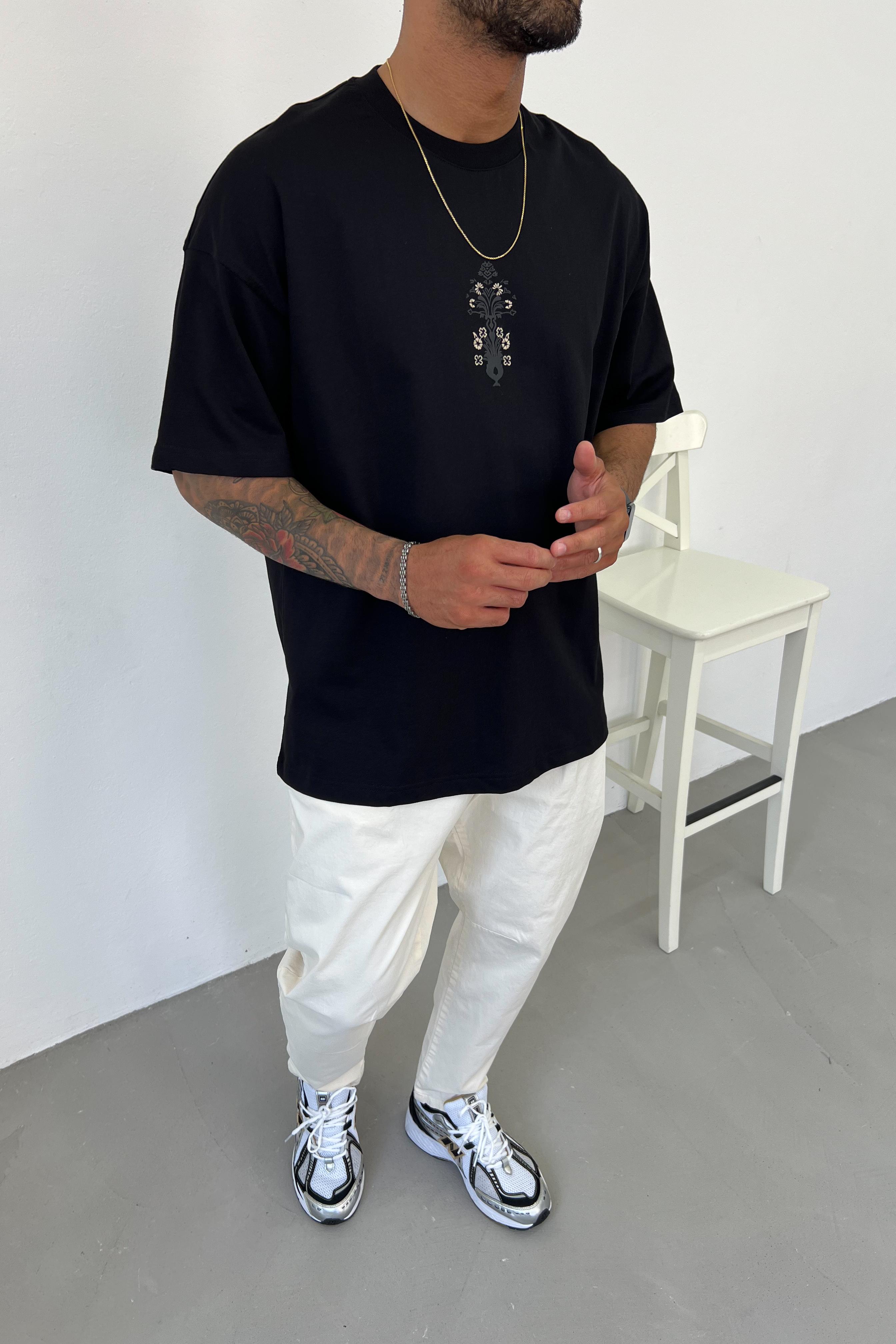 Sırt Motif Baskılı Oversize Tshirt 25Y251