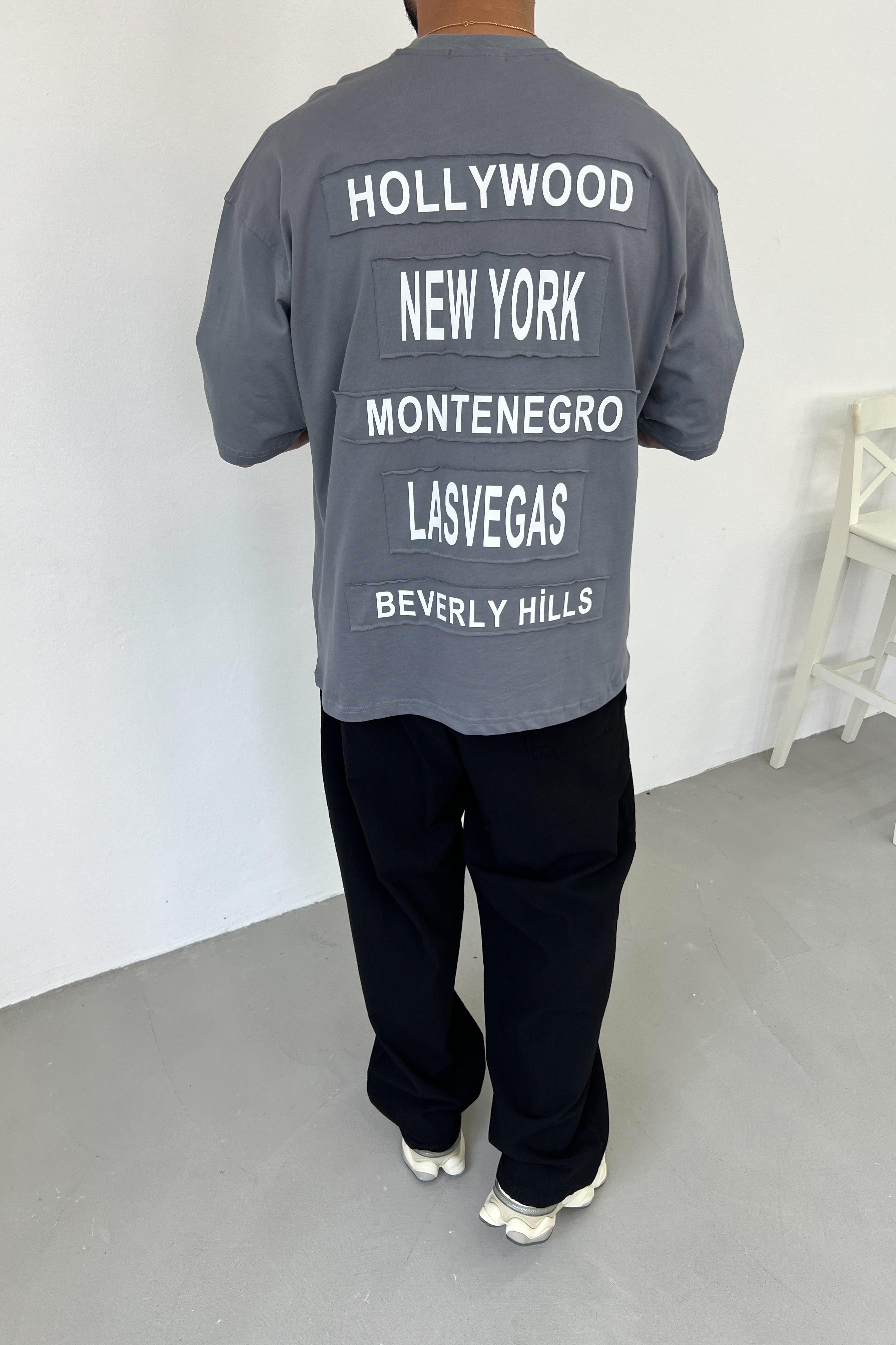 SuperCity Baskılı Oversize Tshirt Y2527