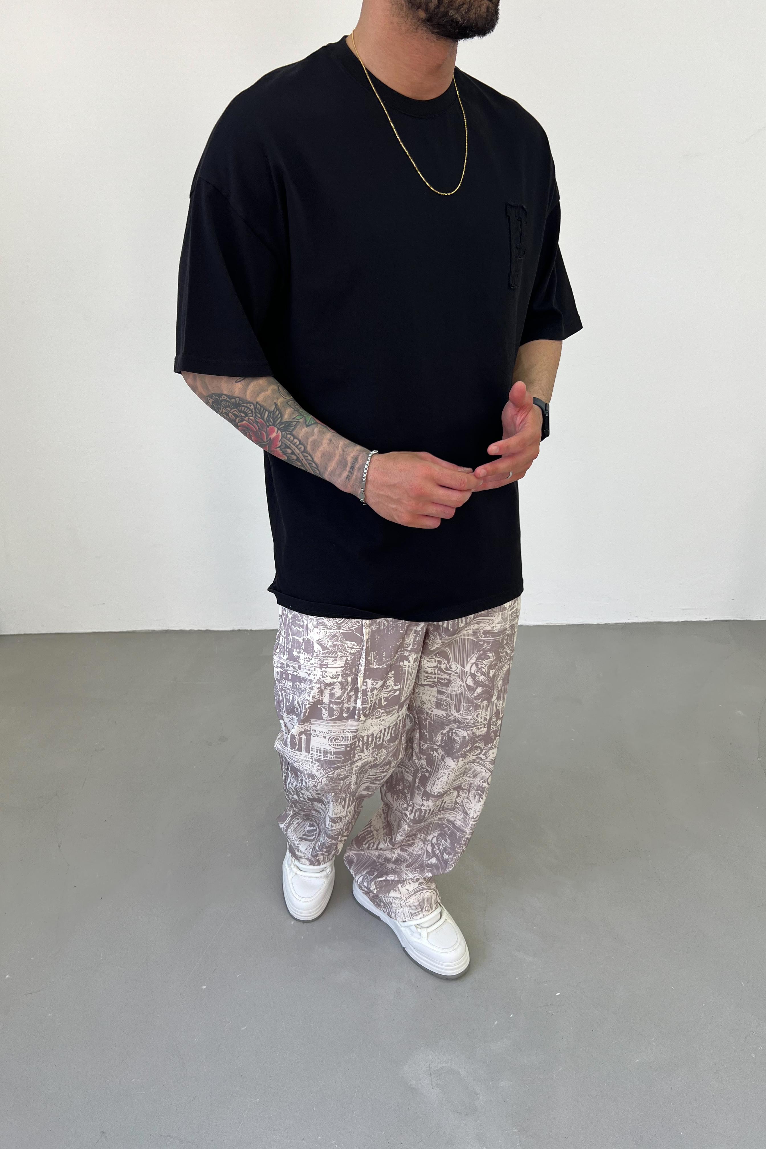 Paris Nakışlı Oversize Tshirt 25Y16