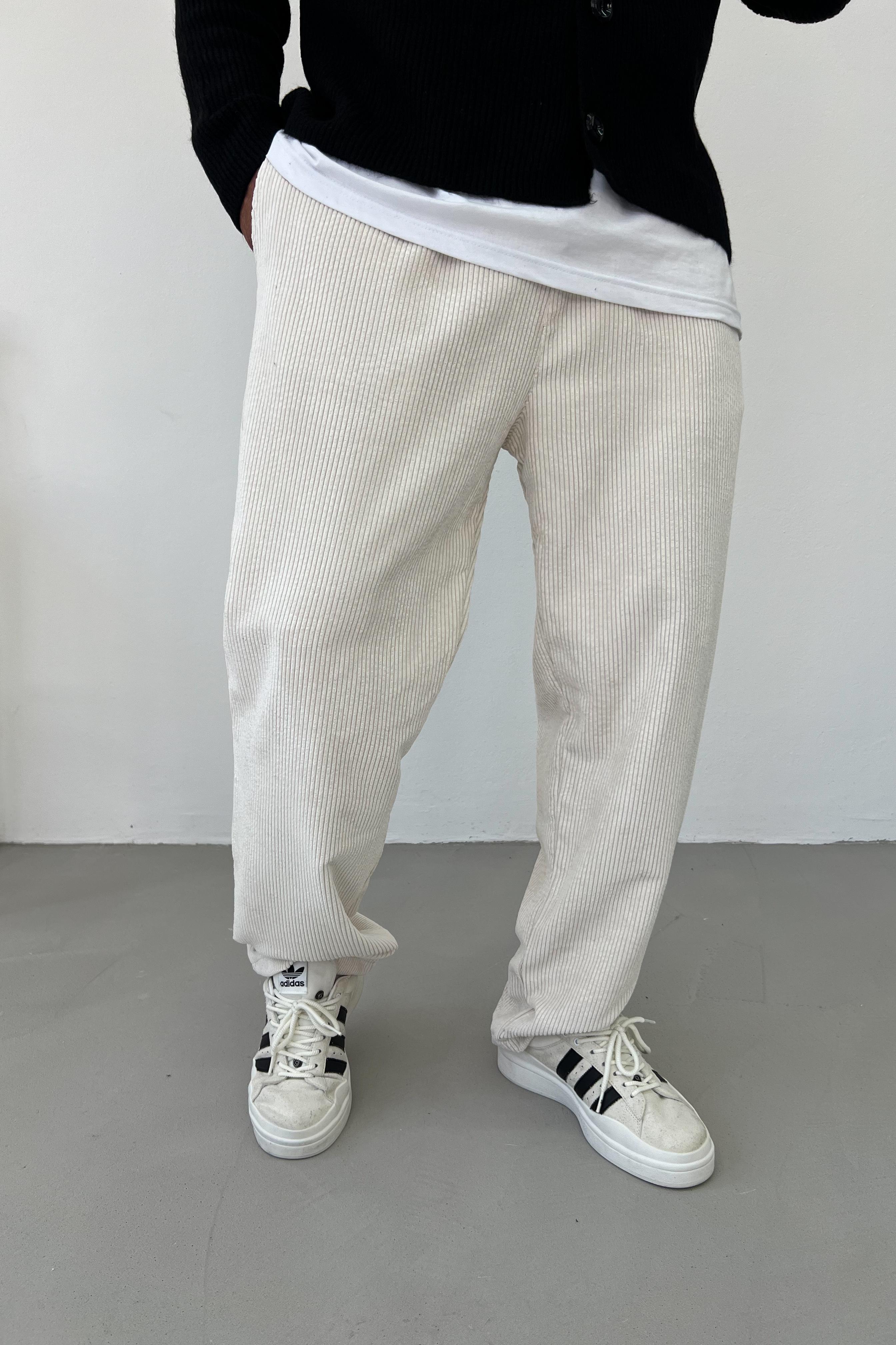 Kadife Baggy Pantolon 0013 - Bej