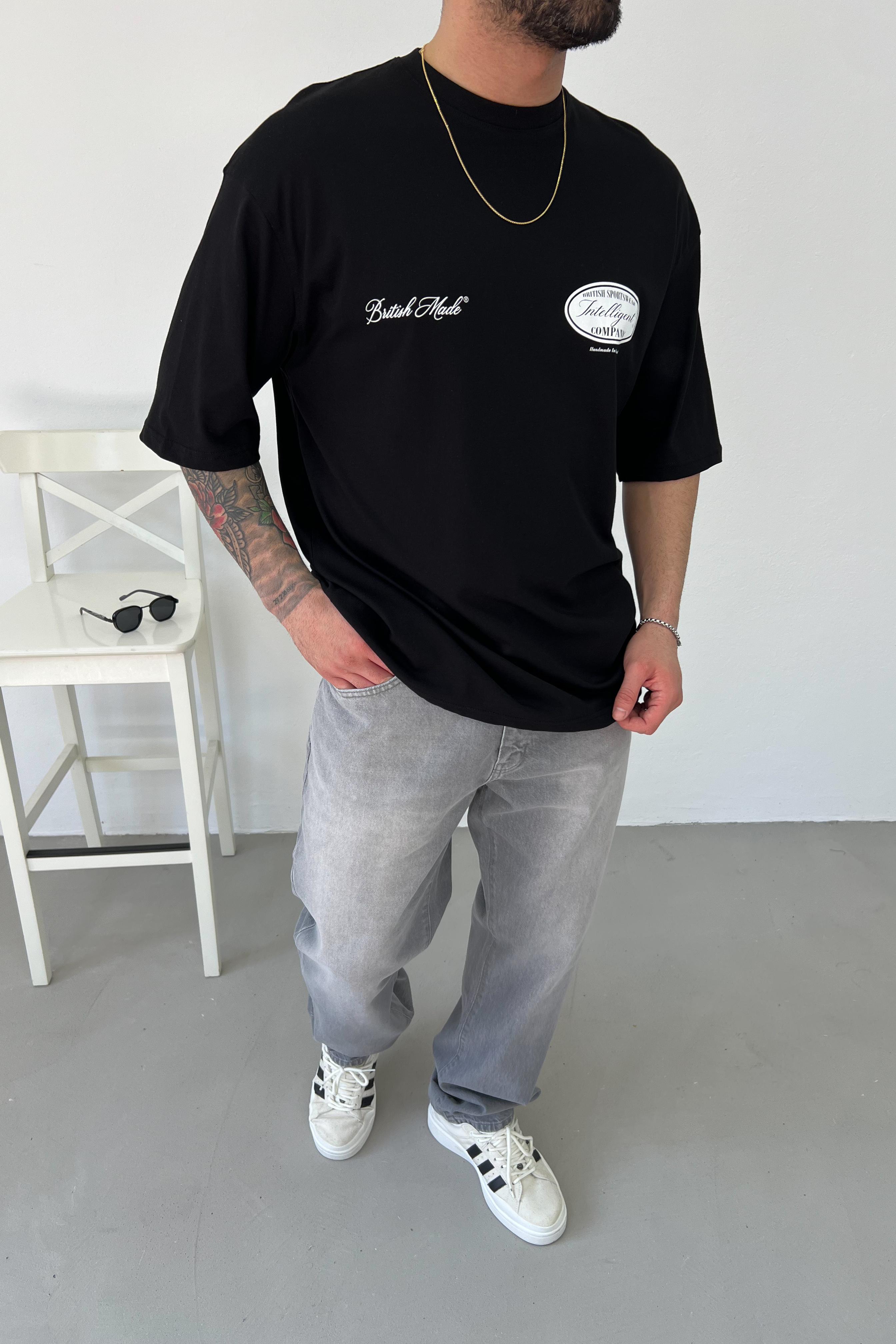 British Made Baskılı Oversize Tshirt 2502