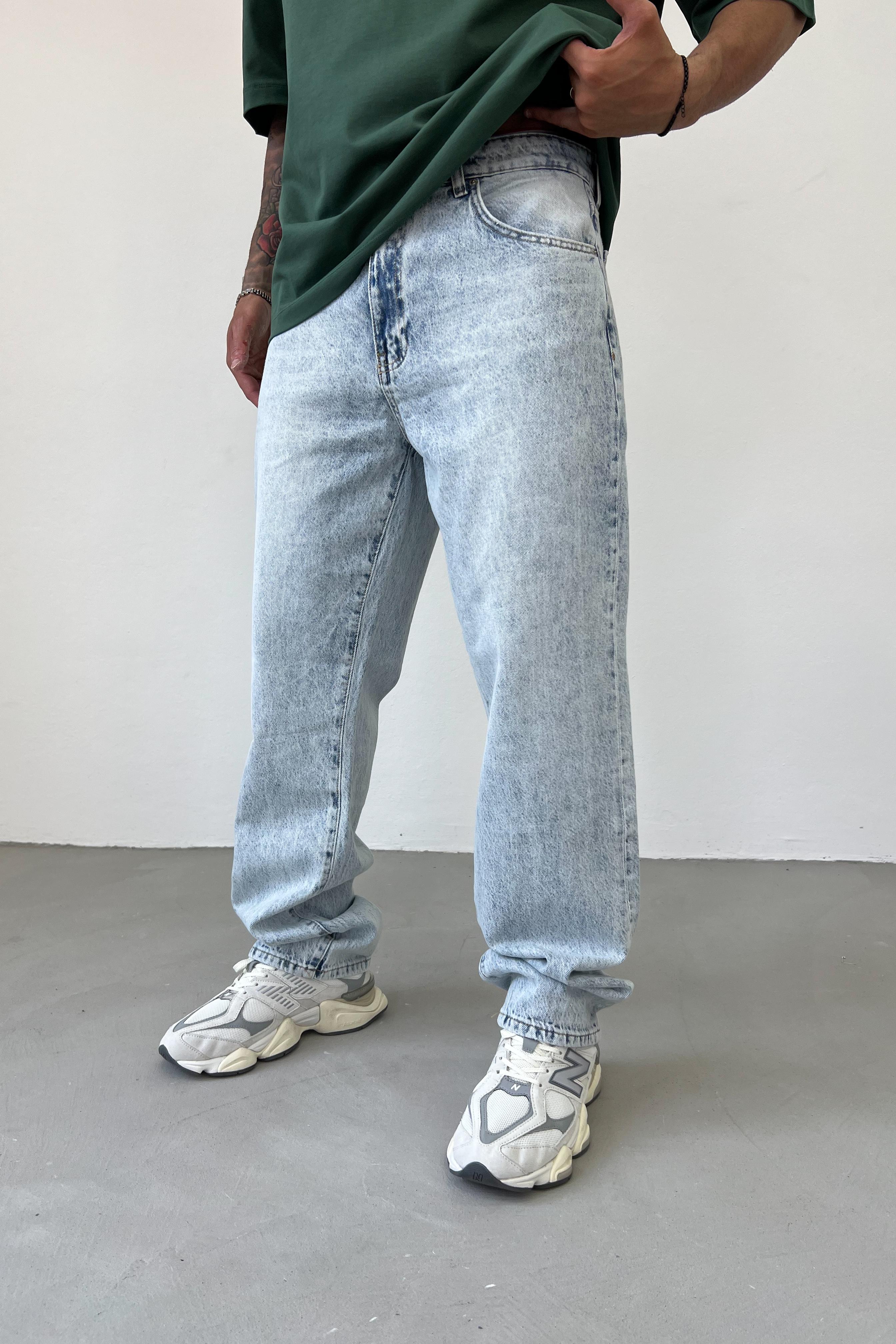 Buz Mavi Baggy Pantolon 16716-STD