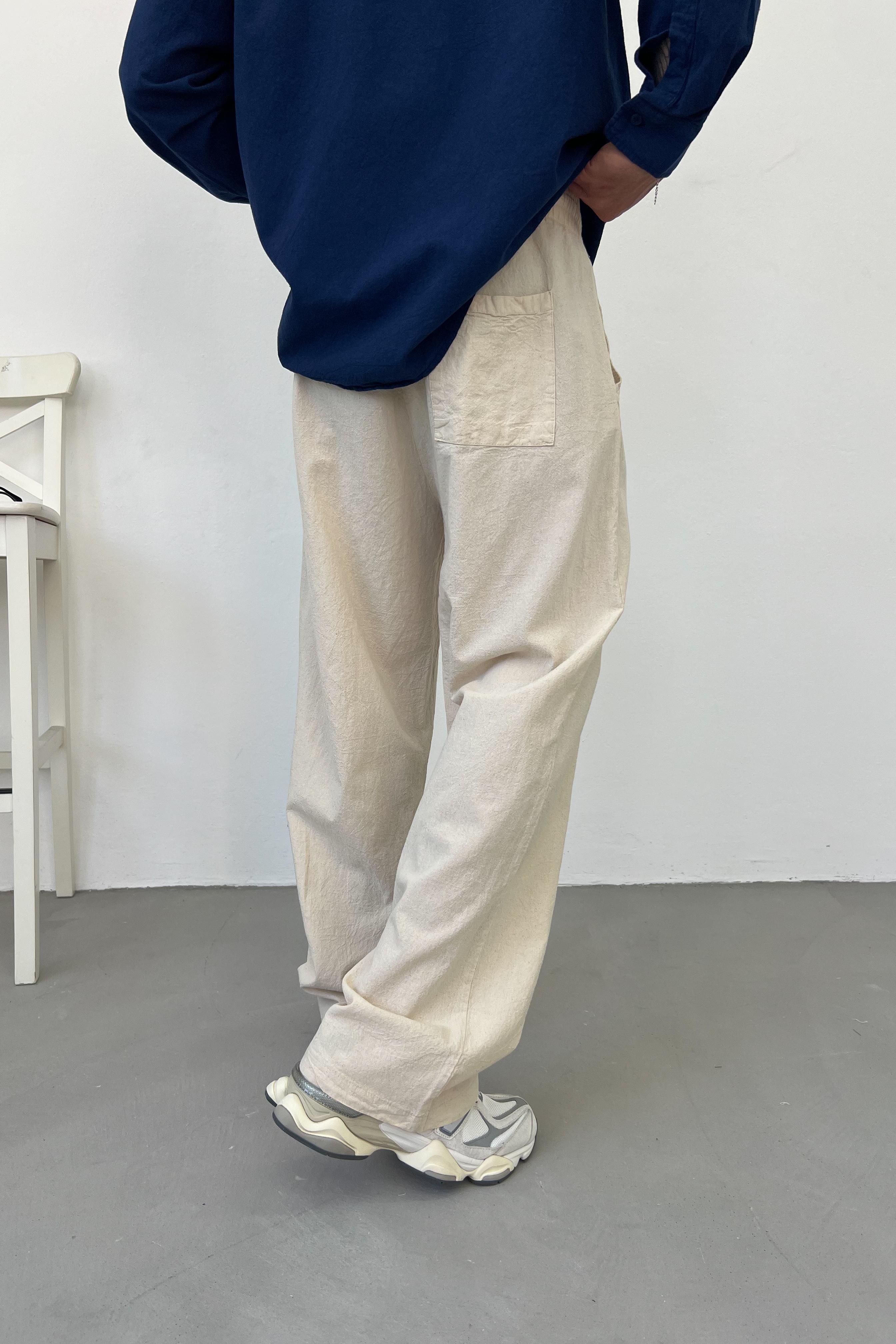 Basic Keten Baggy Pantolon E80-15