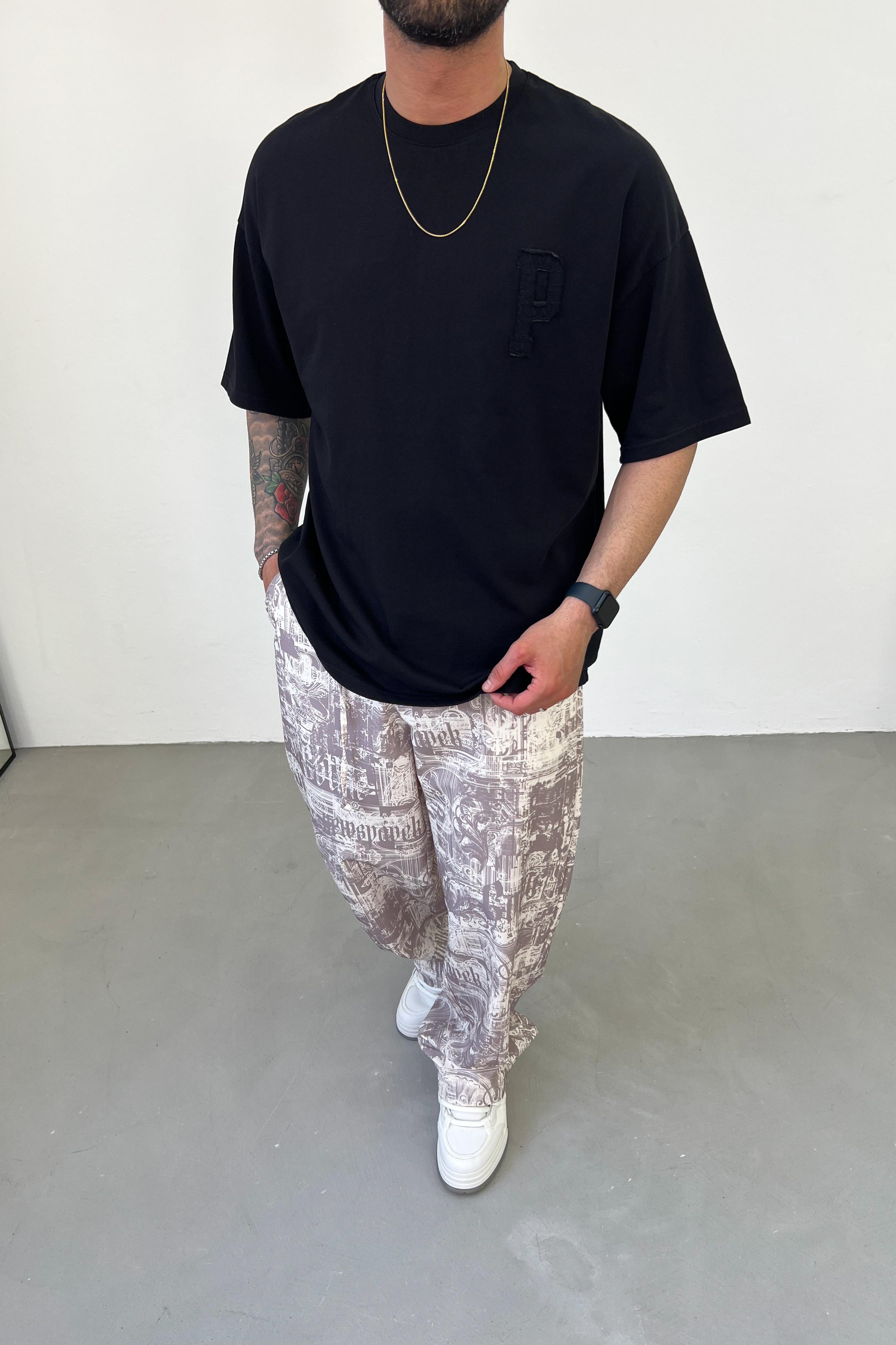 Paris Nakışlı Oversize Tshirt 25Y16