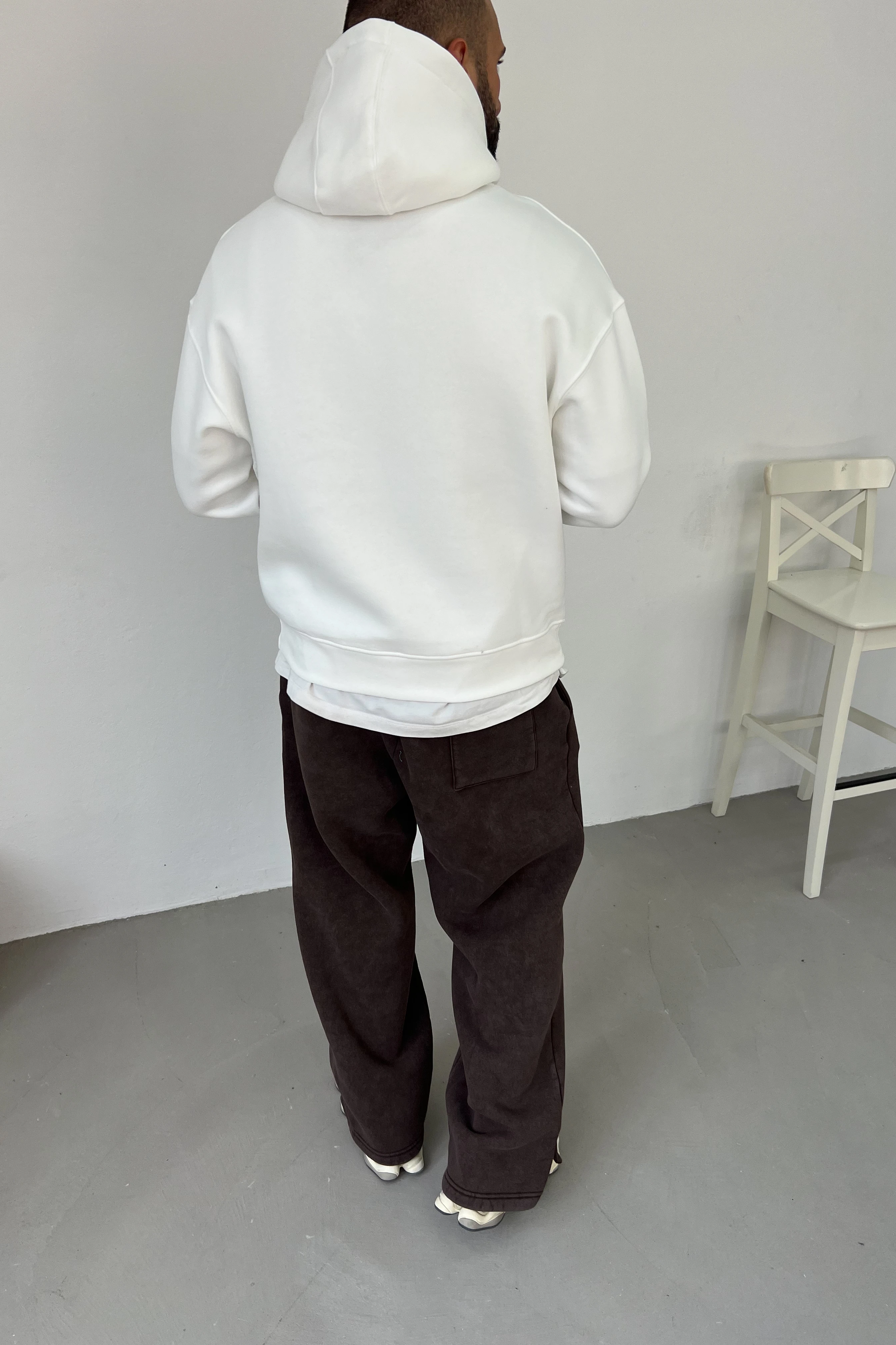 Kapüşonlu Oversize Basic Sweatshirt 7005