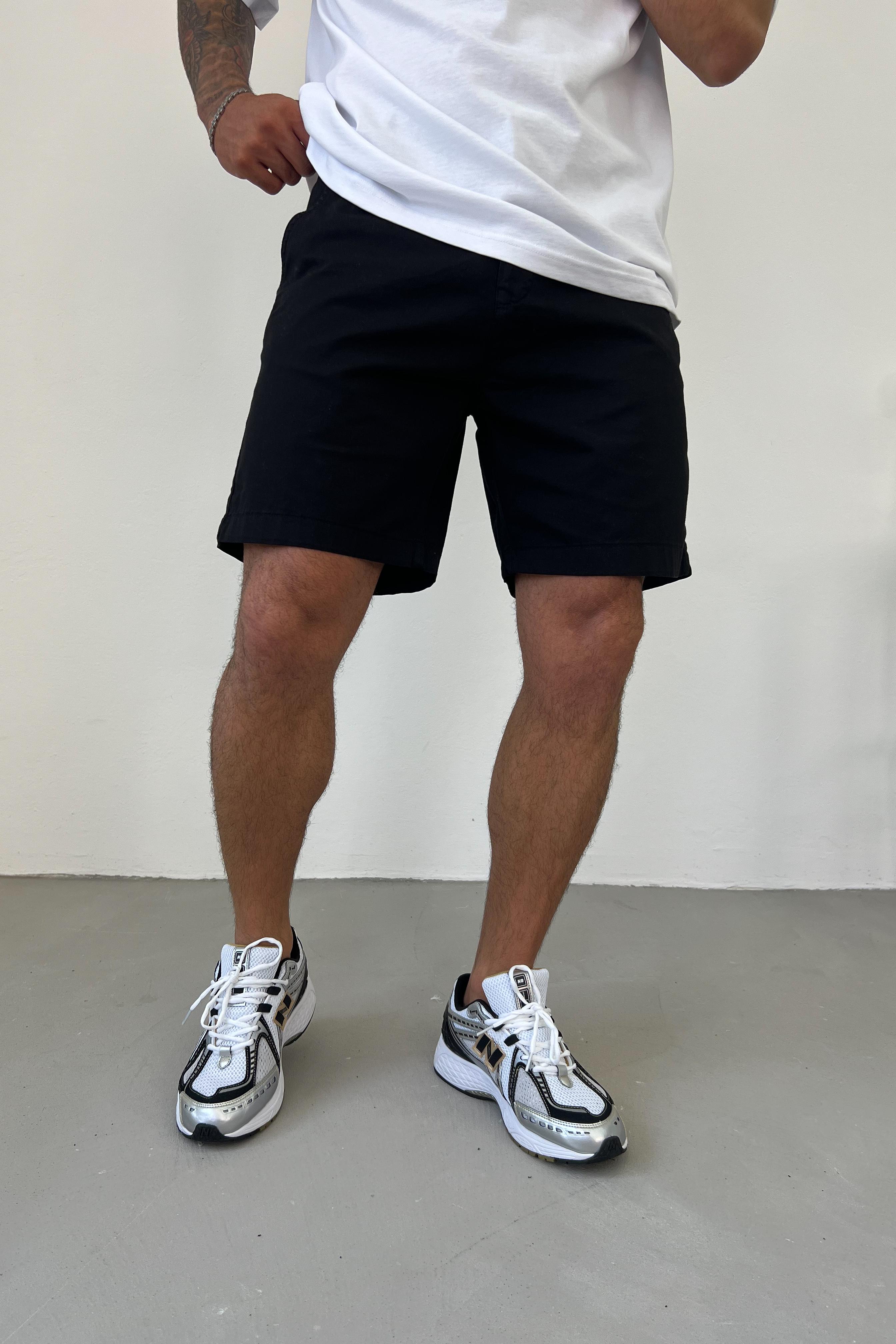 Gabardin Basic Şort 3022 - Siyah