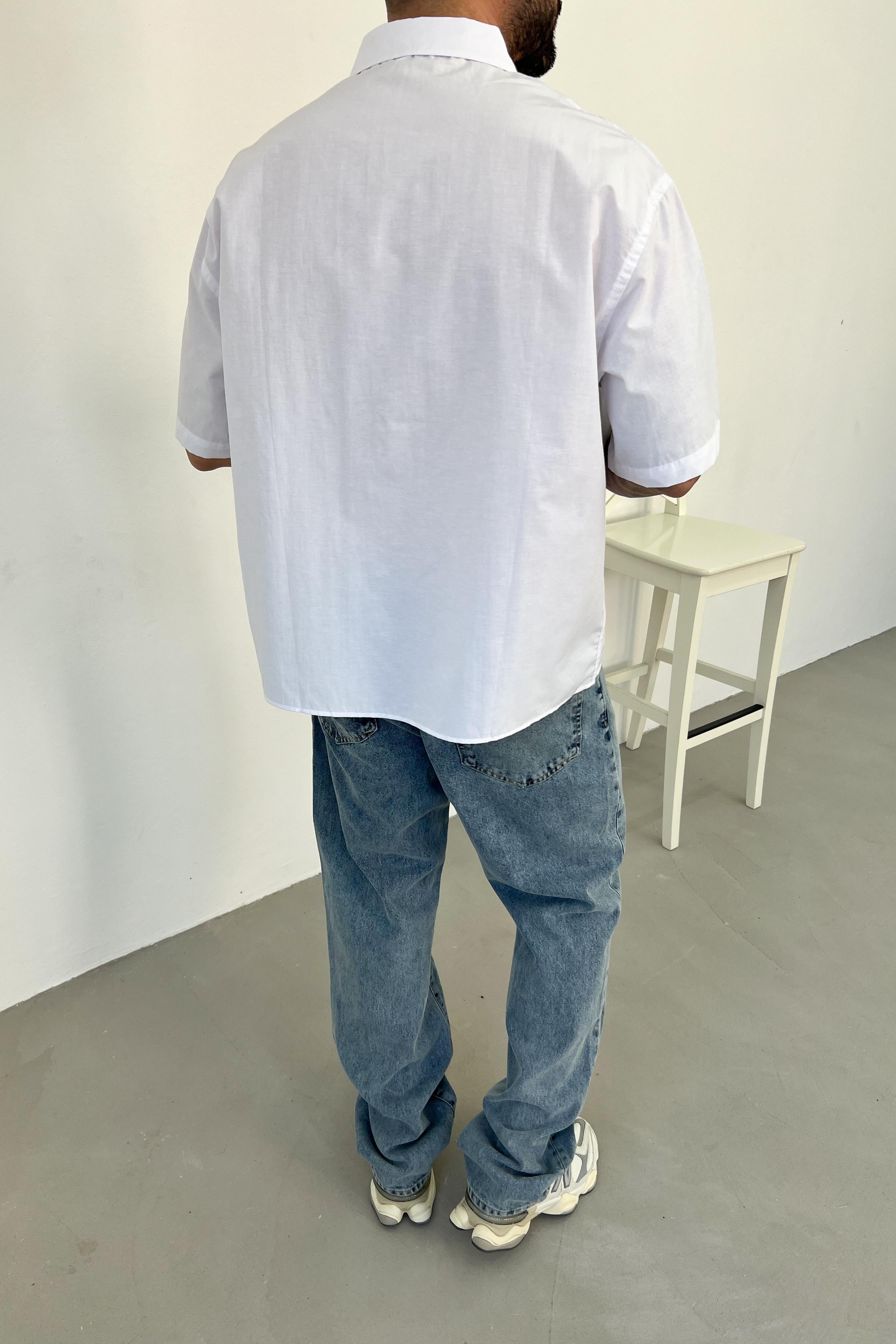 Oversize Basic Kısa Kollu Gömlek 10-13