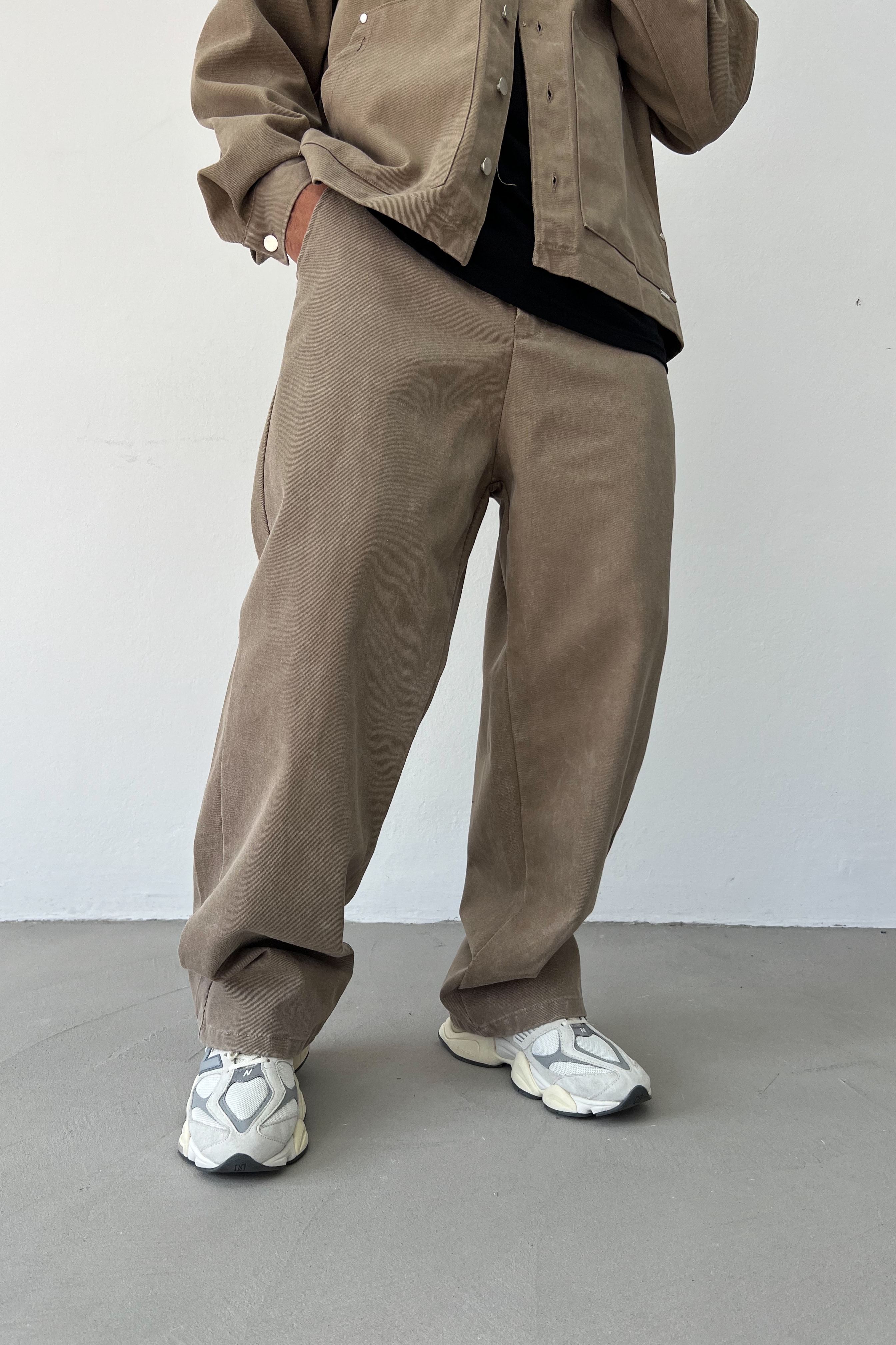 Yıkamalı Basic Oversize Kot Takım 90-04