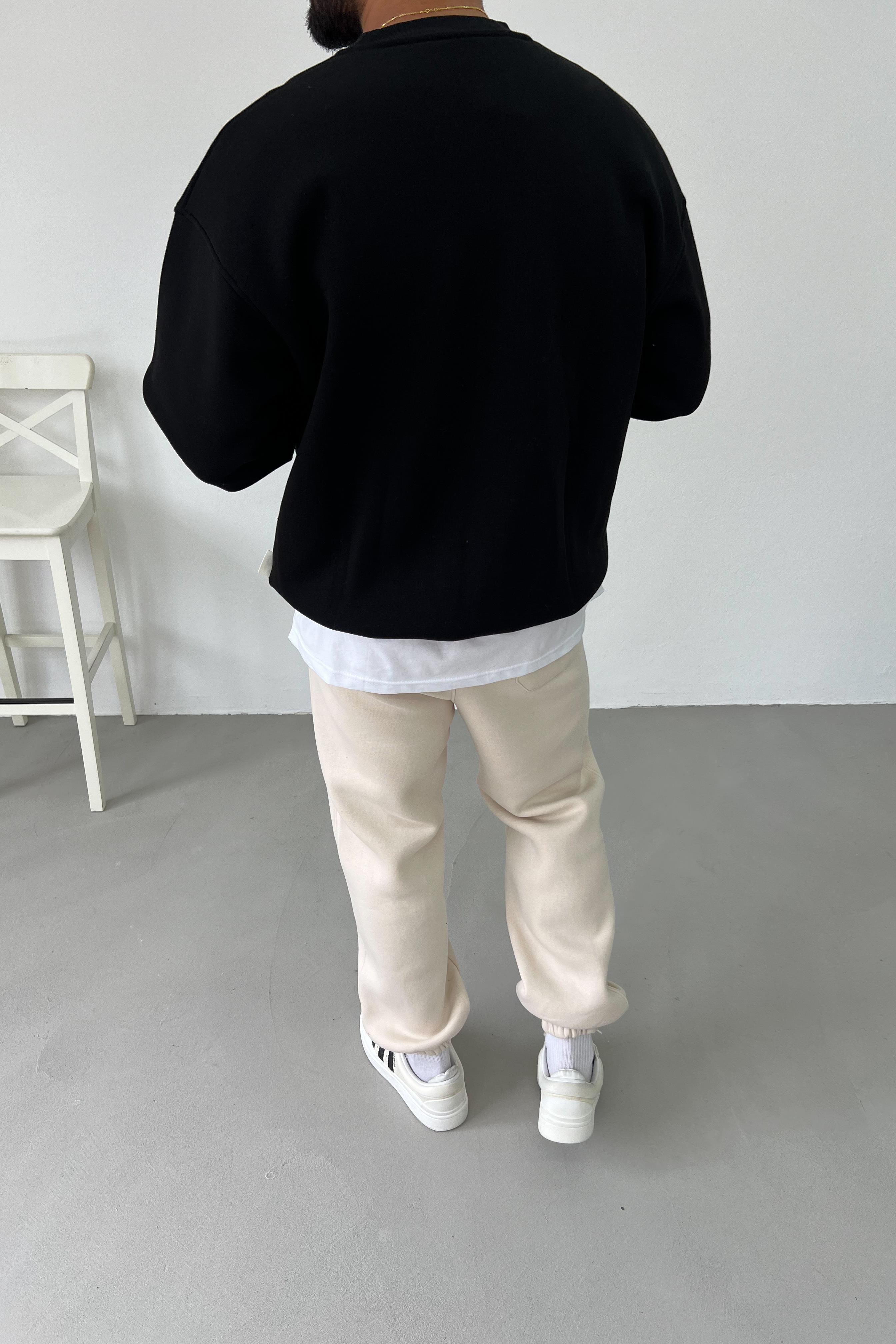 Siyah Oversize Basic Sweatshirt 1401