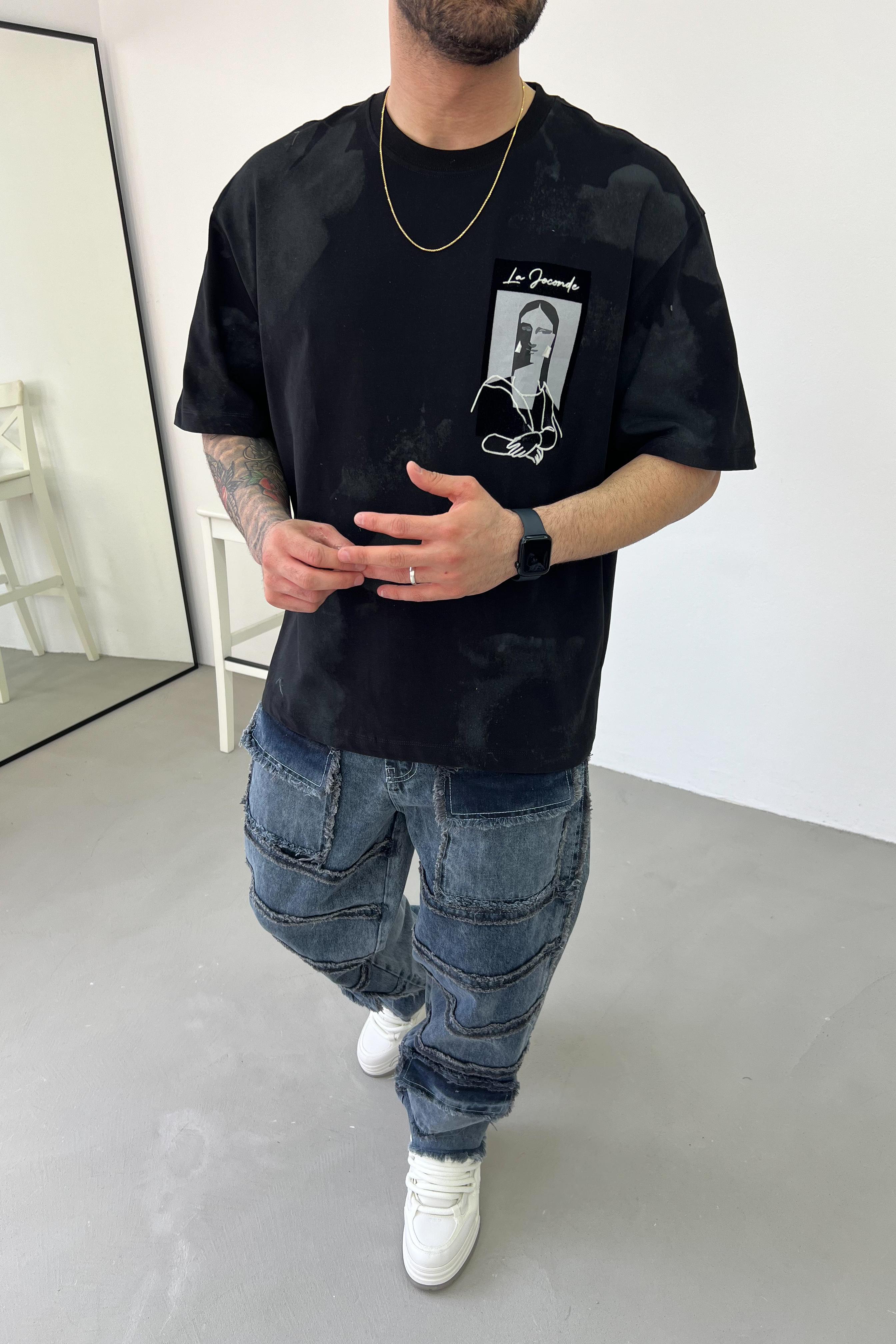 Bulut Efektli Minik Oversize Tshirt 1184