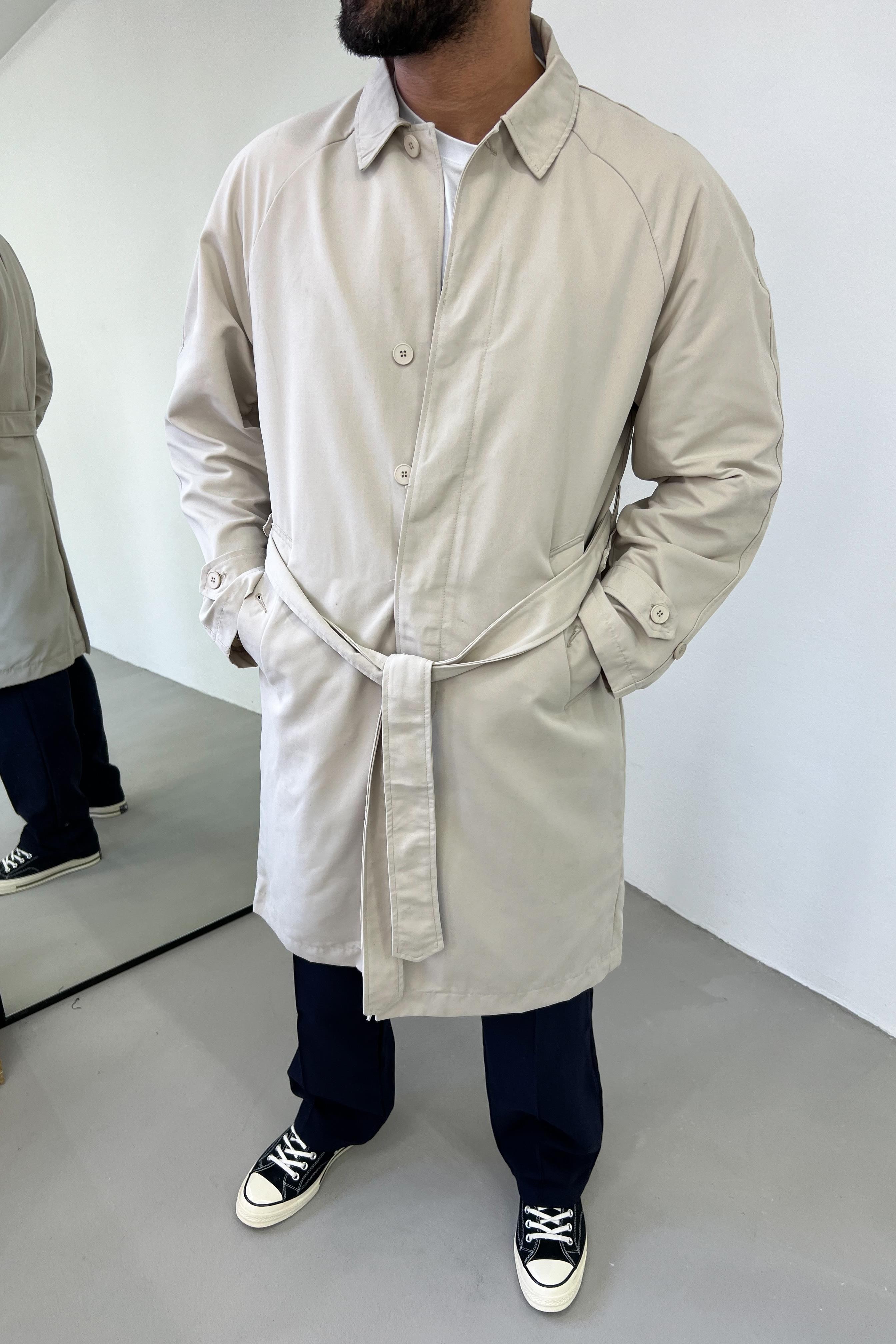 Oversize Bej Trençkot 4042