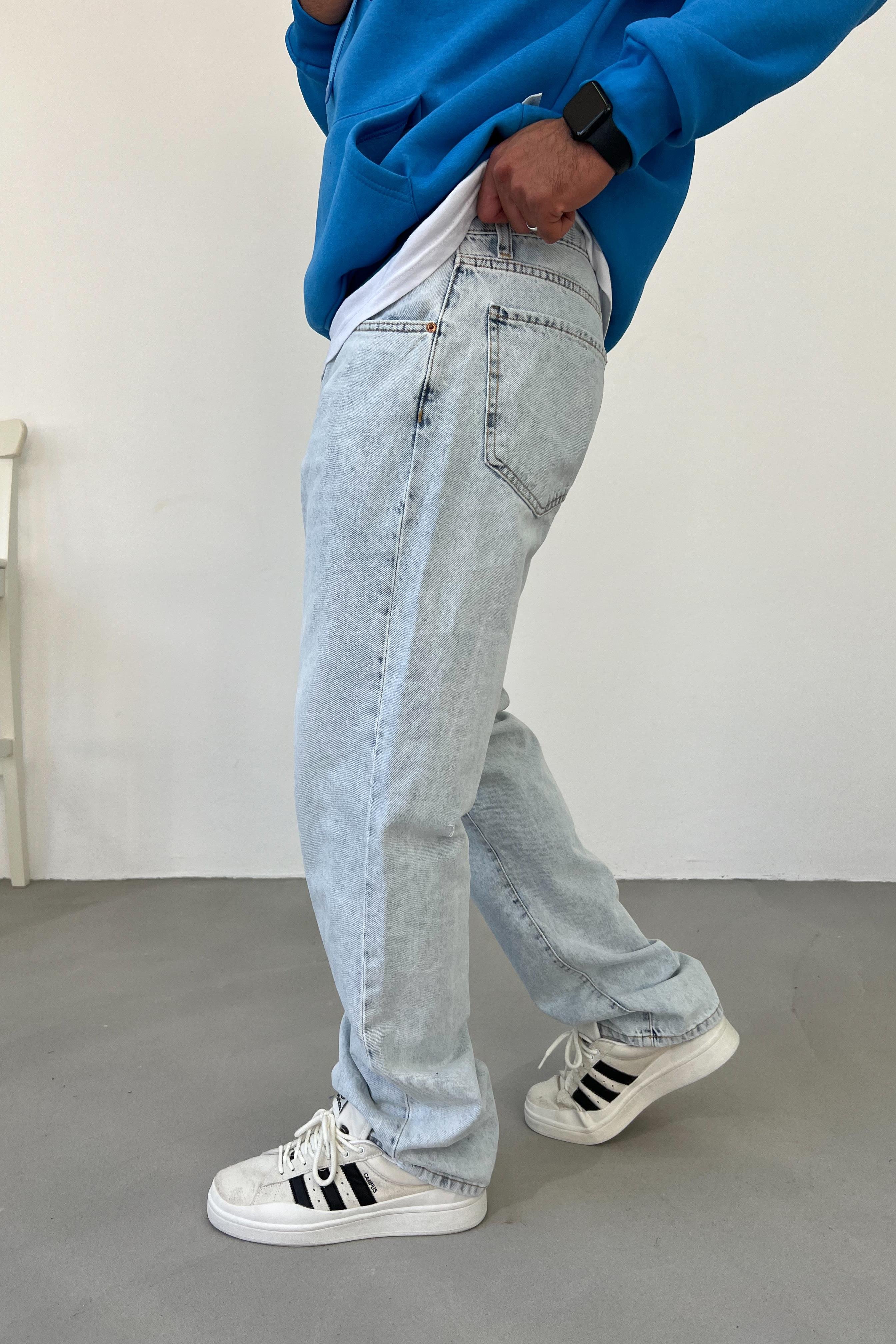Buz Mavi Baggy Pantolon 16431-1