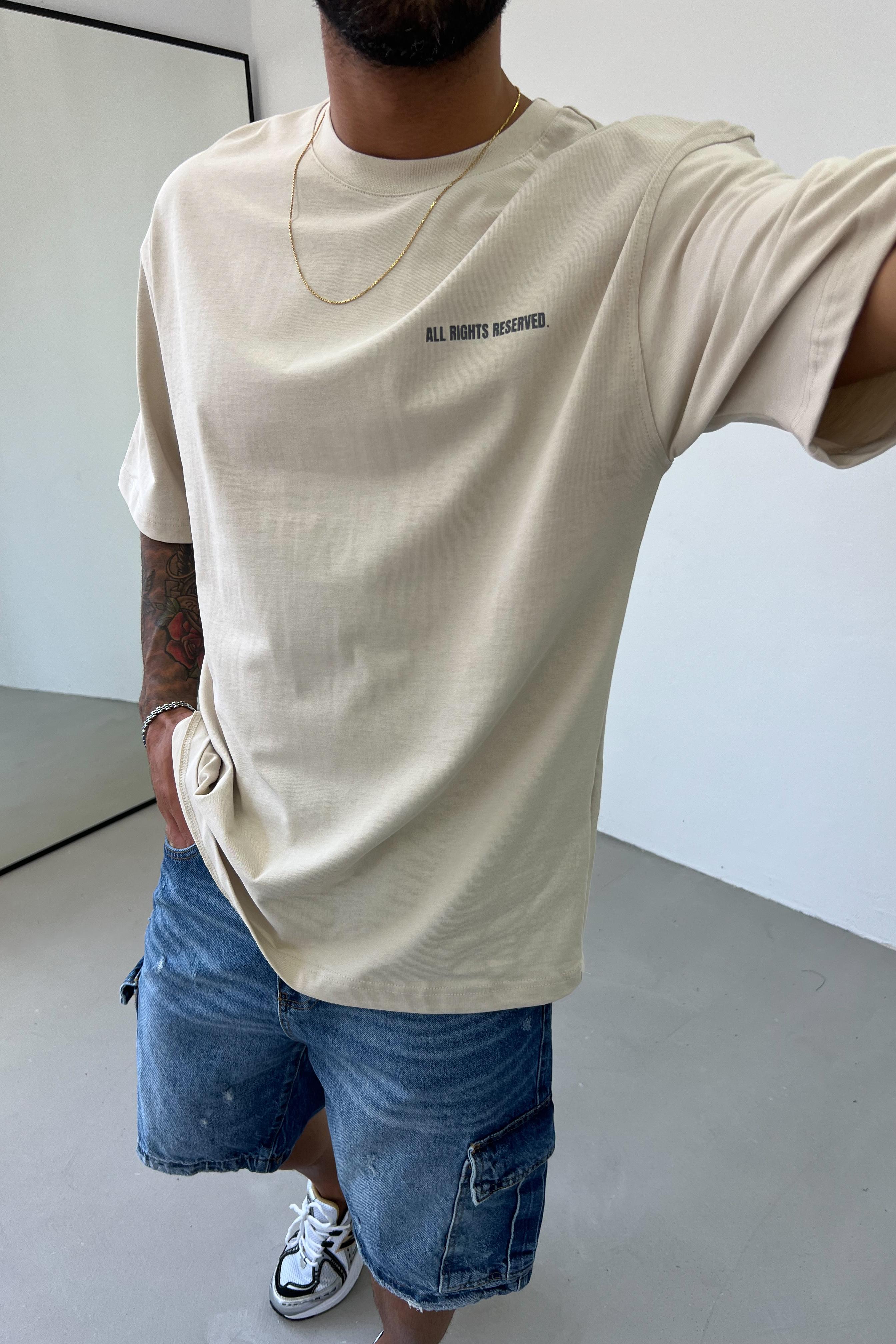 Wipe Baskılı Oversize Tshirt 20-51