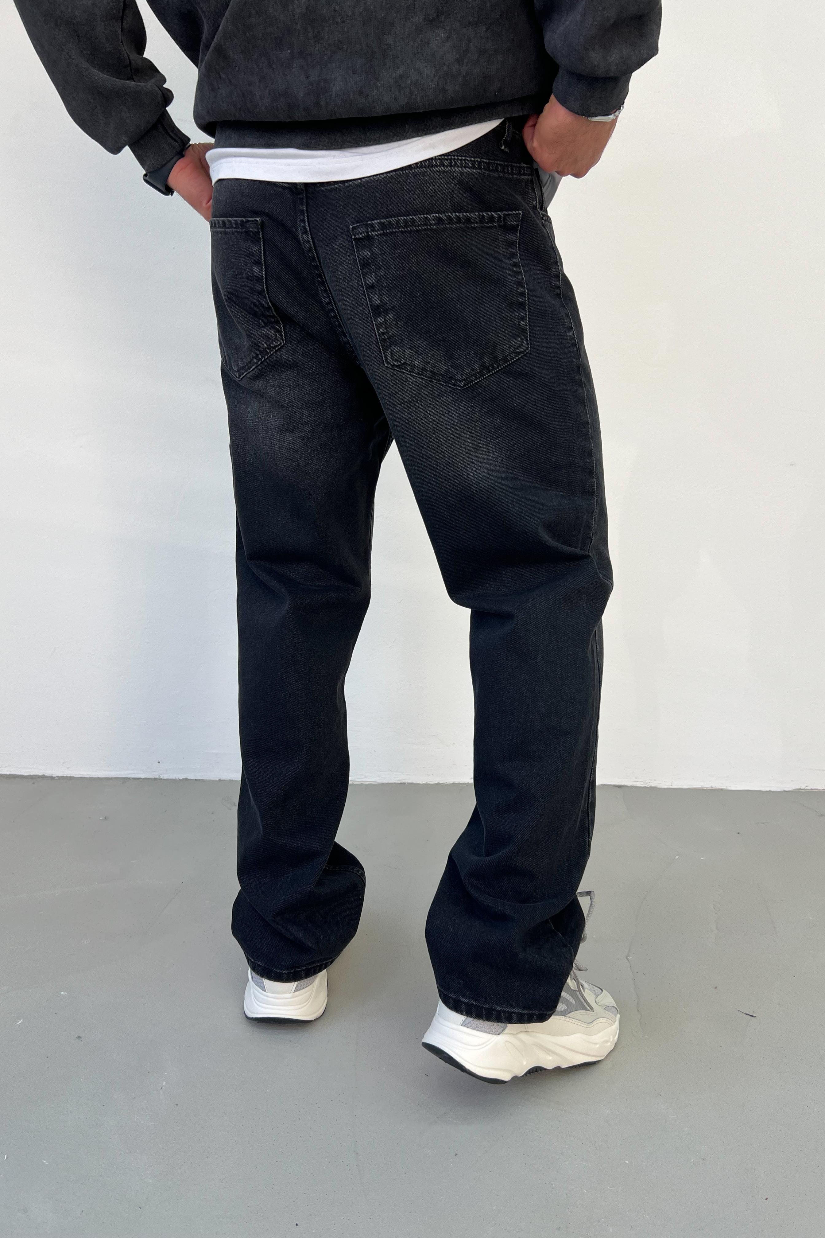 Taşlamalı Füme Baggy Pantolon 7309